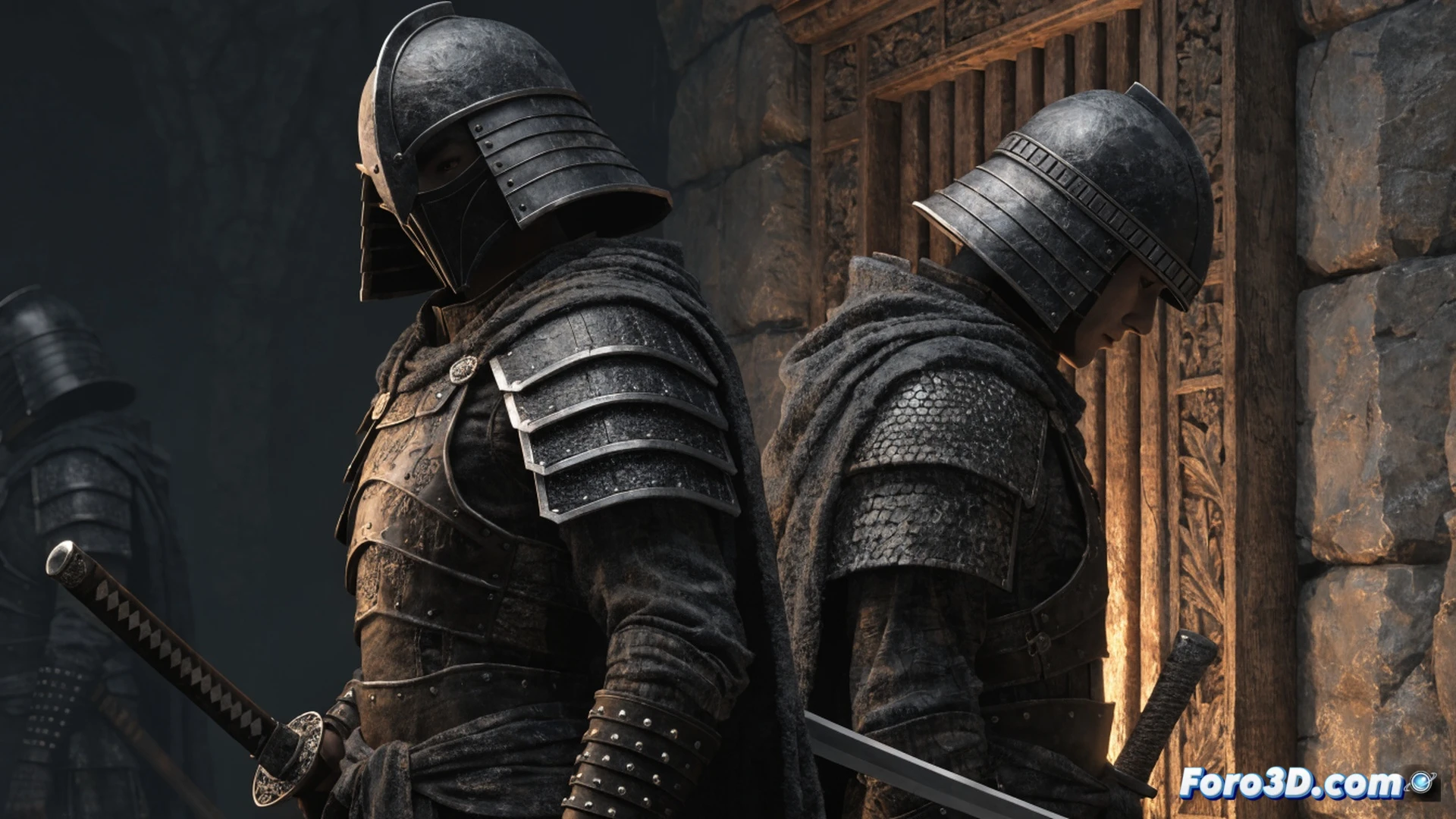 Samurai armor pieces floating in a minimalist UI wireframe hologram, each plate glowing with integrated stat bars and skill icons, no text or numbers visible, hands of a player selecting a chest piece while arrows show direct stat connections, clean technical illustration style, isometric view, polished steel textures with red and gold accents, soft ambient light from holographic grid, photorealistic engineering visualization, process of seamless stat integration demonstrated through glowing node lines connecting armor to gameplay attributes, ultra-detailed metal rivets and fabric folds, cinematic depth of field