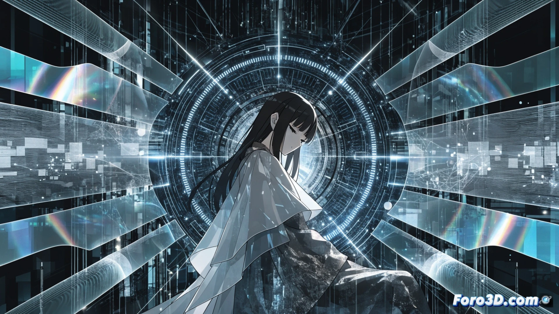 Steam computer screen interface with Wallpaper Engine application open, malicious code lines glowing red inside a selected anime wallpaper thumbnail, cursor hovering over the animated background, digital lock icon breaking apart above the Steam login window, green binary data streams flowing from the wallpaper file into a hidden browser credential harvester, photorealistic technical illustration, cyber threat visualization, dark room ambient lighting, monitor blue glow reflecting on a desk, keyboard with glowing keys, dramatic security alert lighting, ultra-detailed software interface elements, forensic analysis aesthetic