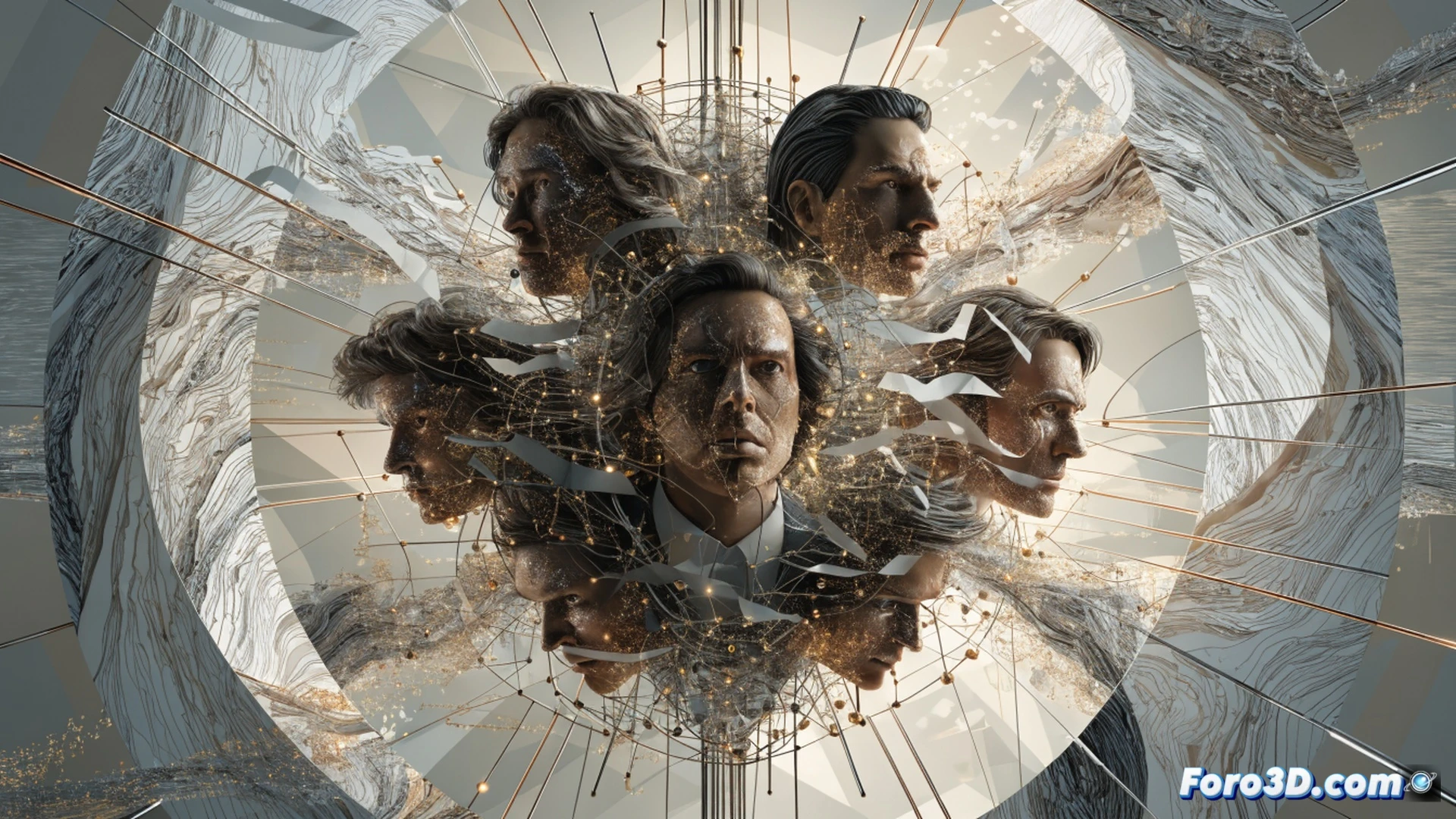 six corporate boardroom silhouettes around a circular glass table, hands pointing at a floating holographic mortgage contract with rising interest rate graphs, documents with tiny house icons scattered, glowing red warning lines connecting their gestures, cinematic technical illustration, dark mahogany wood and chrome reflections, overhead dramatic spotlight, surveillance camera lens distortion effect, ultra-detailed fabric textures on suits, photorealistic corporate investigation scene