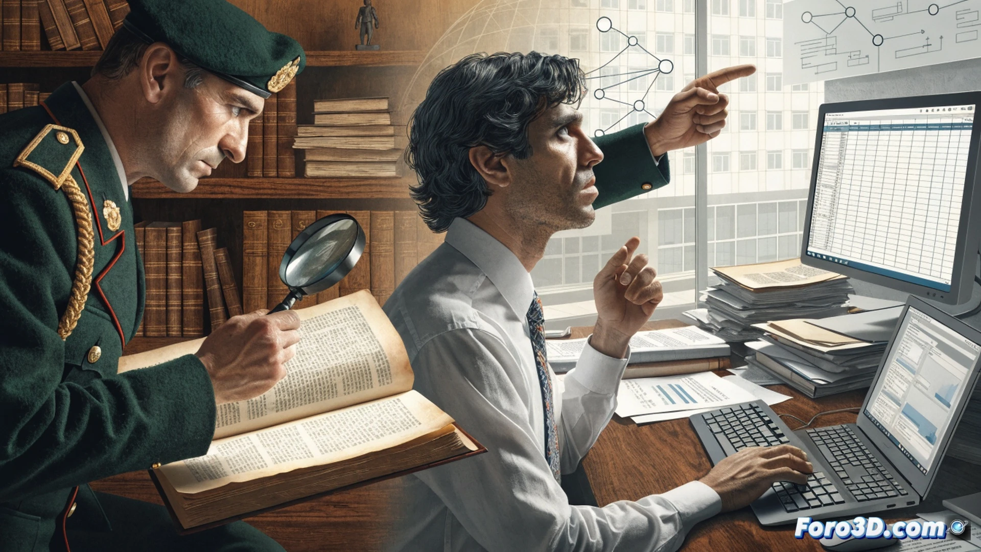 forensic audit of government contracts, officials adjusting scoring criteria on a digital tablet while redacted documents float in mid-air, a balance scale tilted with a heavy gold coin on one side and a stack of official seals on the other, glowing red flags marking manipulated data points on a transparent screen, technical illustration style, cold blue and grey metallic tones, sharp focus on the tablet showing a bar graph with uneven bars, scattered paper clips and broken pens on a dark wooden desk, cinematic lighting casting long shadows, photorealistic engineering visualization