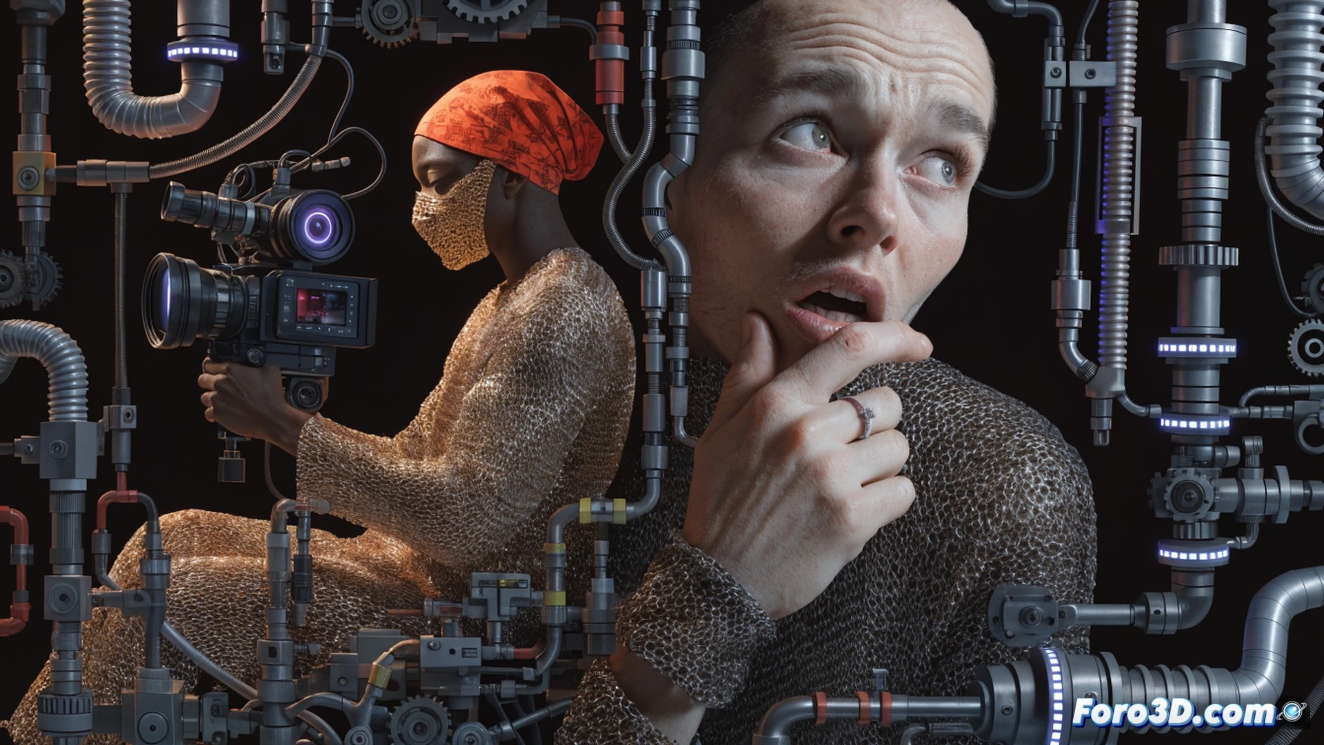 A creator filming himself with a smartphone in one hand, tears streaming down his face, while his other hand obsessively refreshes a laptop screen showing real-time viral metrics, upload progress bar stuck at 99 percent, notification badges flooding the screen, dramatic lighting from monitor casting blue glow on his anxious expression, behind him a chaotic desk with coffee stain rings, tangled cables, a ring light reflecting his own image, cinematic photorealistic style, hyperdetailed facial microexpressions, environmental storytelling, critique of digital hypocrisy