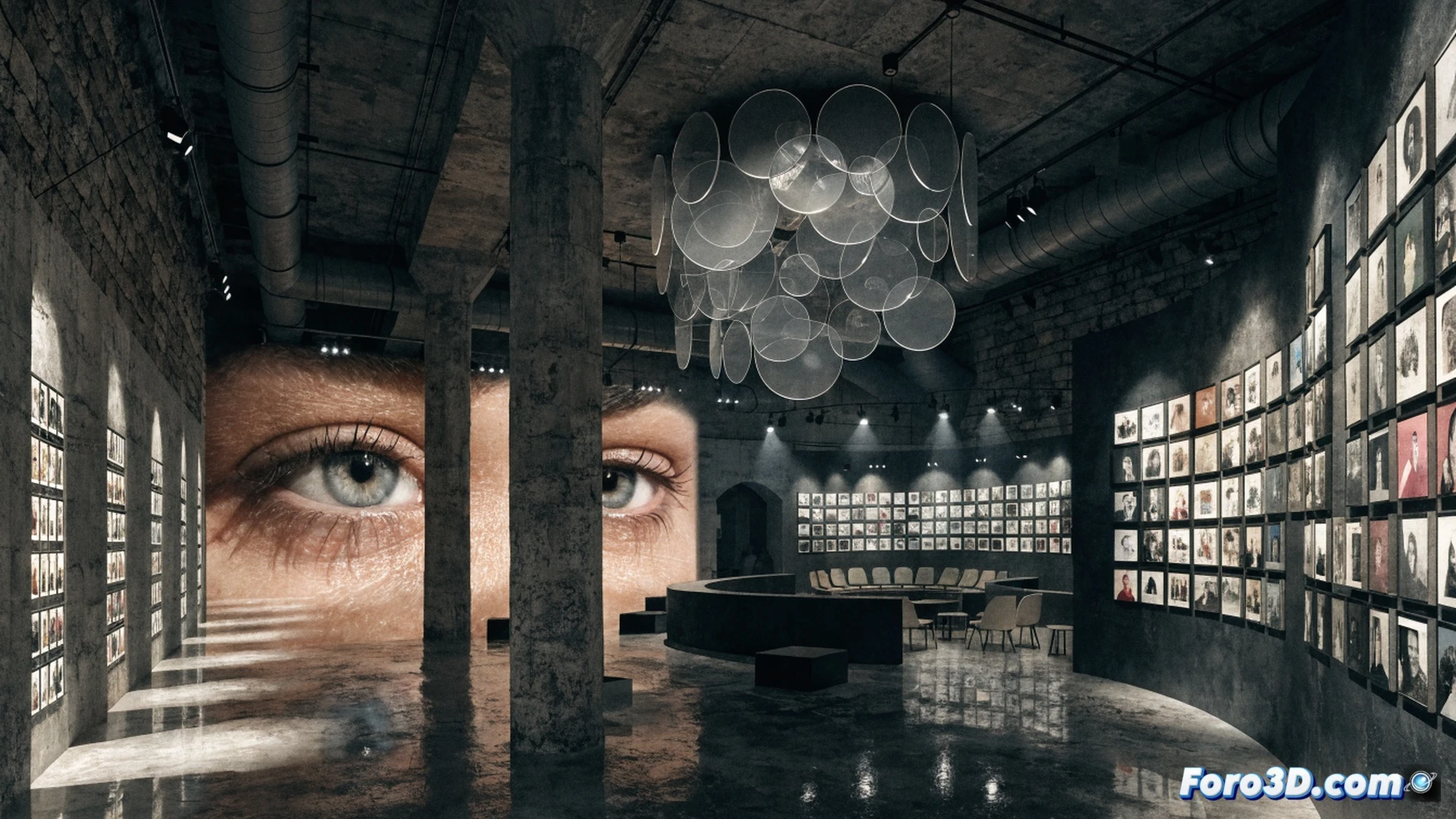 antiguo búnker romano de piedra y hormigón, paredes curvas con estanterías metálicas, archivera manipulando cajas de negativos fotográficos, mostrando una copia vintage de Letizia Battaglia, luz de tungsteno sobre mesa de revisión, lupa y guantes blancos, polvo flotando en rayos de luz, estética cinematográfica industrial, atmósfera de preservación histórica, fotorealismo técnico, texturas rugosas de muro expuesto