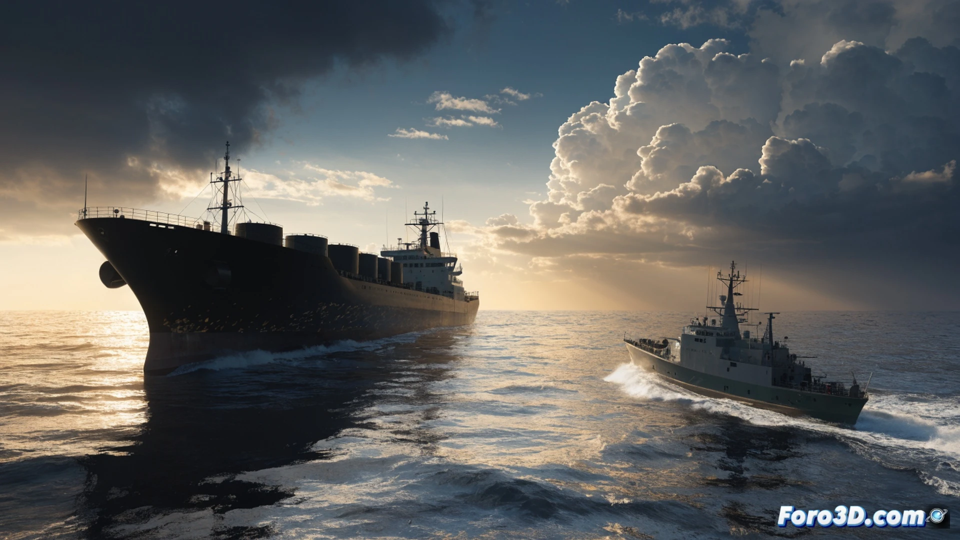 Royal Navy warship intercepting a dark grey oil tanker named Smyrtos in the English Channel during stormy night operation, military boarding team in tactical gear descending from helicopter onto deck while naval patrol boats surround the vessel, maritime surveillance radar screens visible on bridge showing tracking data, technical illustration style with photorealistic rendering, cold blue industrial lighting, rain-swept sea conditions, metallic hull reflections, high-angle cinematic shot showing the six-hour interdiction process, security forces securing fuel transfer valves and engine room controls, dramatic storm clouds overhead, ultra-detailed naval equipment and communication antennas, engineering visualization of maritime interception protocol