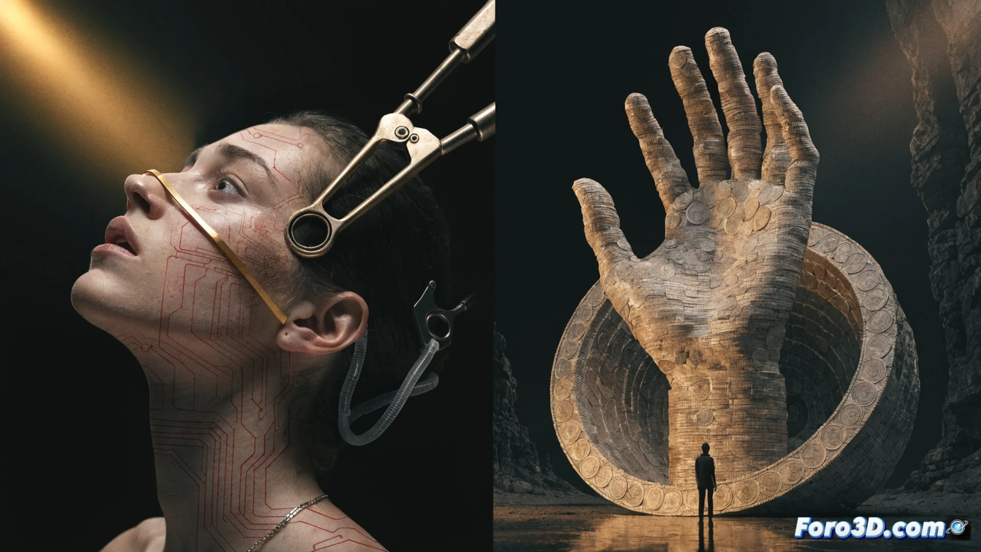photorealistic medical malpractice scene, a doctor's hand holding an empty prescription pad over a glowing hospital invoice, patient vital signs monitor flatlining in background, broken stethoscope on cluttered desk, coins spilling from a balance scale where one side holds a human heart, the other side shows euro coins, cold blue surgical light casting shadows, sterile white room, technical medical illustration style, dramatic chiaroscuro lighting, ultra-detailed textures on medical equipment, forensic evidence markers on floor, paperwork with medical charts and legal documents scattered