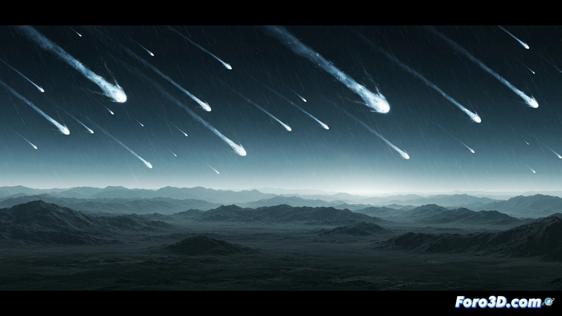 Ciudad futurista bajo un cielo rojizo, múltiples meteoritos medianos cayendo con estelas de fuego, dos escenas contrastantes en un solo encuadre: izquierda, un escudo orbital desplegándose como un paraguas tecnológico con paneles reflectantes y sensores láser activos interceptando rocas; derecha, una cúpula blindada semiesférica de metal compuesto protegiendo rascacielos, con estaciones de radar en sus bordes y sistemas de enfriamiento activos, polvo y escombros levantados por impactos cercanos, estilo cinematográfico fotorrealista, iluminación dramática de atardecer, texturas metálicas detalladas, ingeniería visual espectacular.