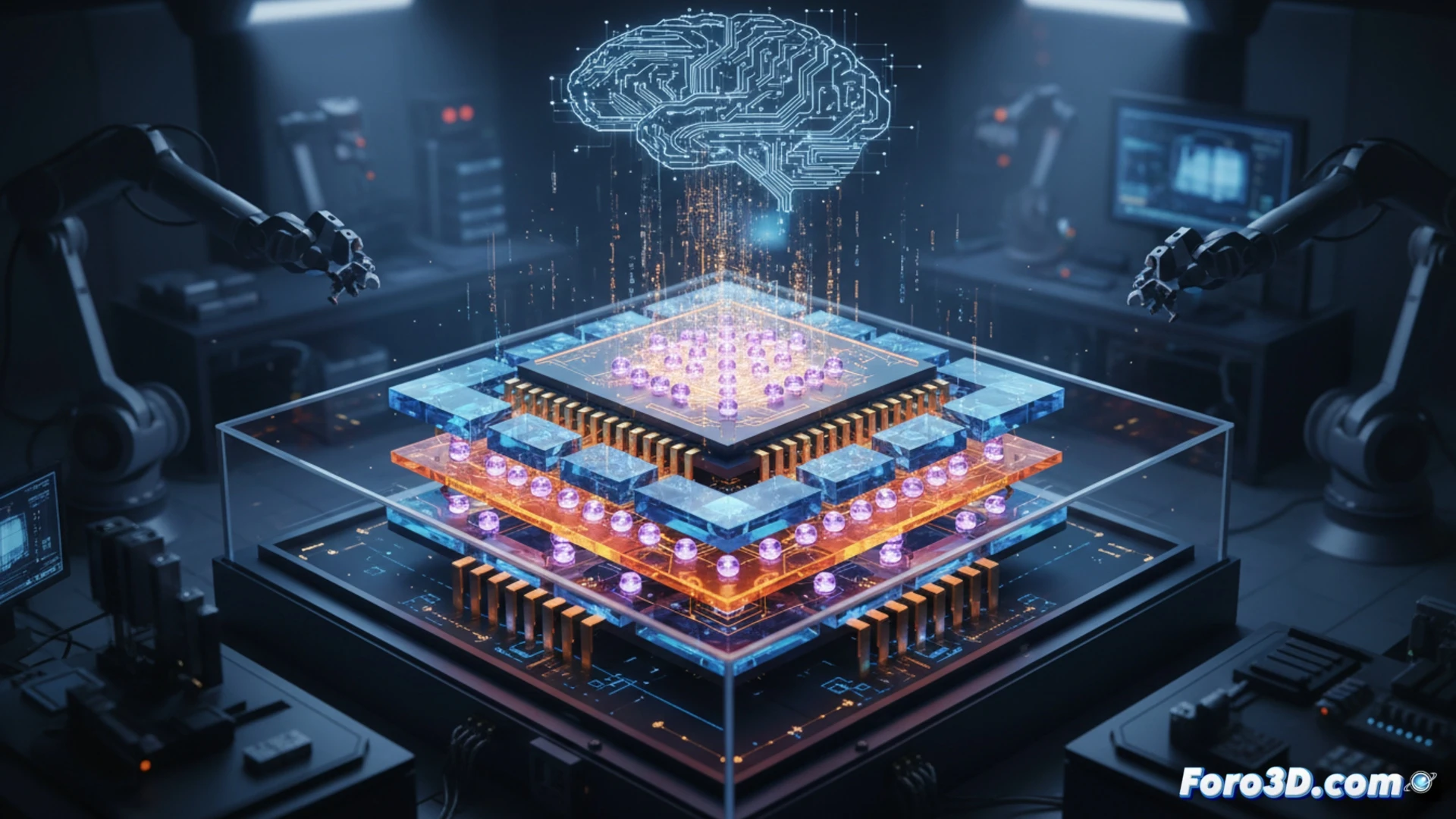 Chip cuántico Majorana 2 con qubits topológicos en oblea de microfabricación 3D avanzada