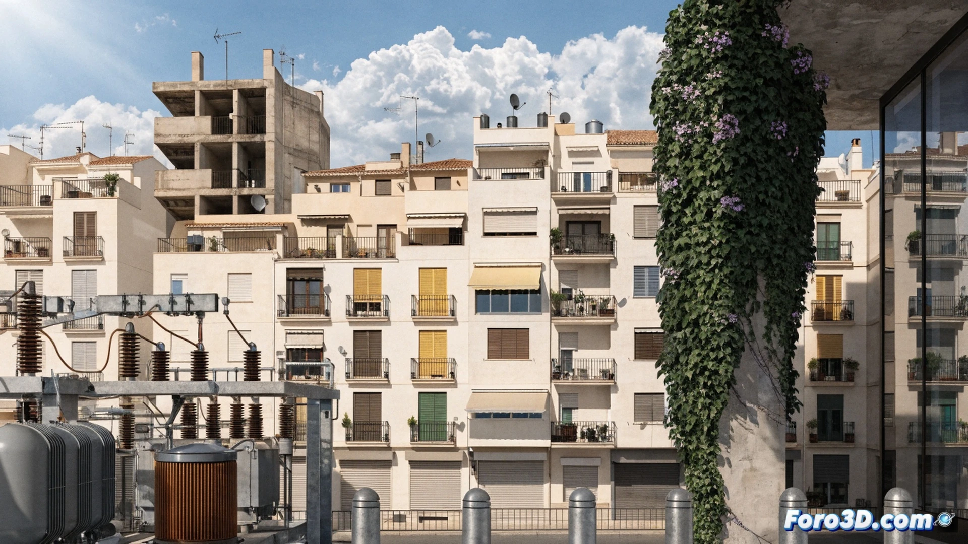 urban planner pointing at a large digital map of Malaga with red zones highlighting blocked construction land, electrical substation icon blinking next to stalled housing plots, mayor figure in background reviewing documents, photorealistic technical illustration, city council meeting room with holographic terrain model showing power line gaps, dramatic overhead lighting, detailed architectural blueprints on table, realistic textures on concrete and glass, cinematic composition with depth of field