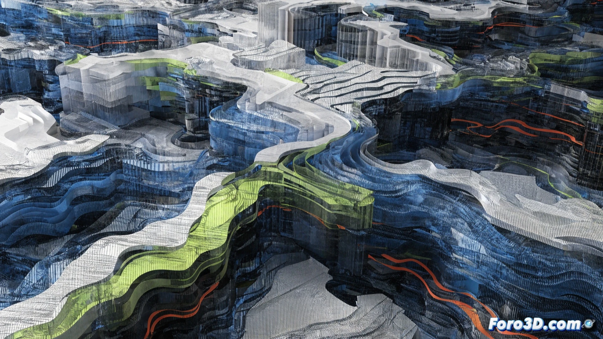 Digital globe surface fragmenting into floating geometric polygons while glowing boundary lines reshape in real-time, treaty documents morphing into luminous data streams feeding into 3D mapping software interface, multiple hands interacting with holographic territorial adjustments, wireframe borders dissolving and reforming across continental plates, cinematic architectural visualization, ultra-detailed topographic textures, neon blue and gold diplomatic lighting, volumetric fog between shifting landmasses, photorealistic technical render with dynamic simulation particles