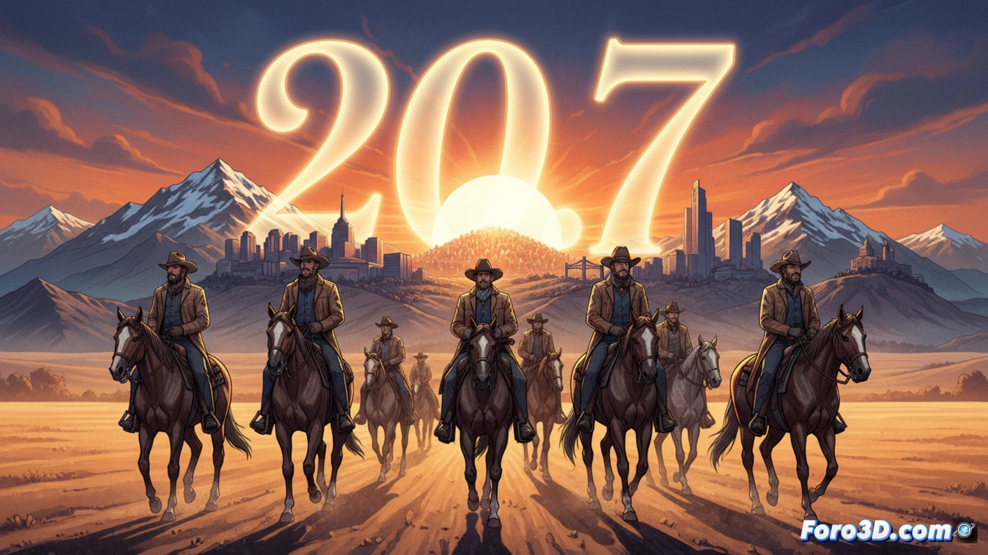 Un jinete solitario cabalga al atardecer sobre tierras áridas, con el cartel de Marshals y logos de CBS y Paramount+ superpuestos.