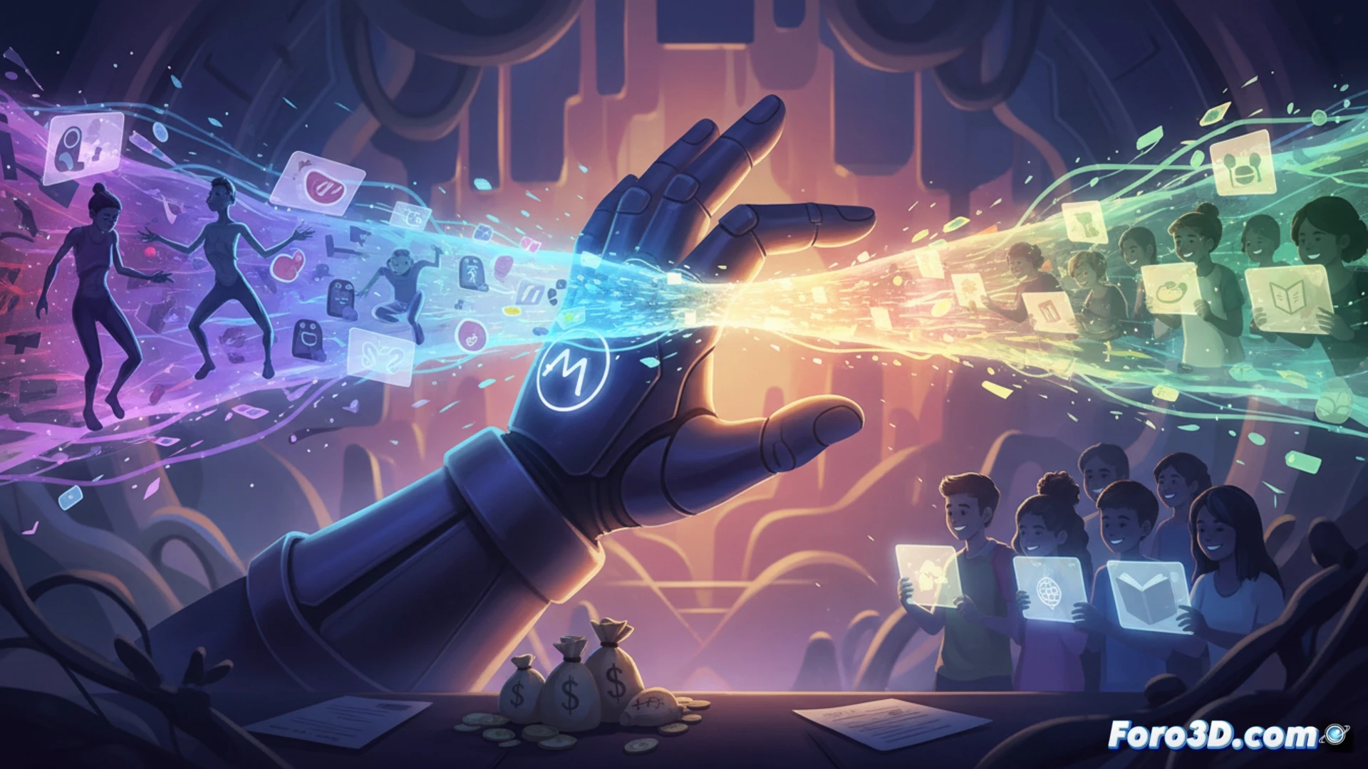photorealistic technical illustration of a digital content moderation interface, glowing red warning shield hovering over a teenager's blurred social media feed, algorithm filters actively scanning and blocking extreme diet posts and obsessive exercise content while a courtroom gavel looms in translucent background, legal documents with fine print cascading downward, cinematic lighting with harsh blue and amber contrast, metallic UI elements, data streams flowing through transparent barriers, motion blur on blocked content, ultra-detailed holographic privacy controls, engineering visualization style, dramatic shadows emphasizing the tension between protection and surveillance