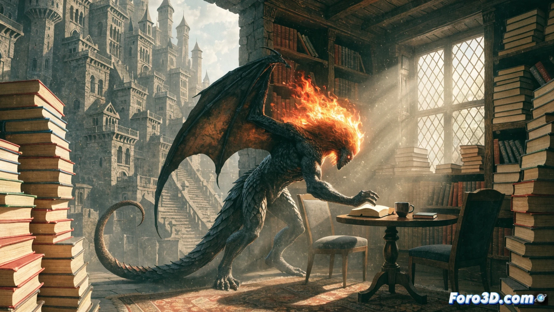 compact book nook scene on a wooden shelf, a miniature Balrog figure emerging from darkness with glowing cracks, a tiny Minas Tirith model placed beside it, a measuring tape and price tag visible on the shelf edge, a person's hand adjusting the nook while comparing it to a larger Lego box being set aside, warm ambient light from a desk lamp, dust motes floating, photorealistic technical illustration, sharp focus on scale comparison, dramatic shadows, detailed brick textures, realistic resin and plastic materials, cinematic collector workspace