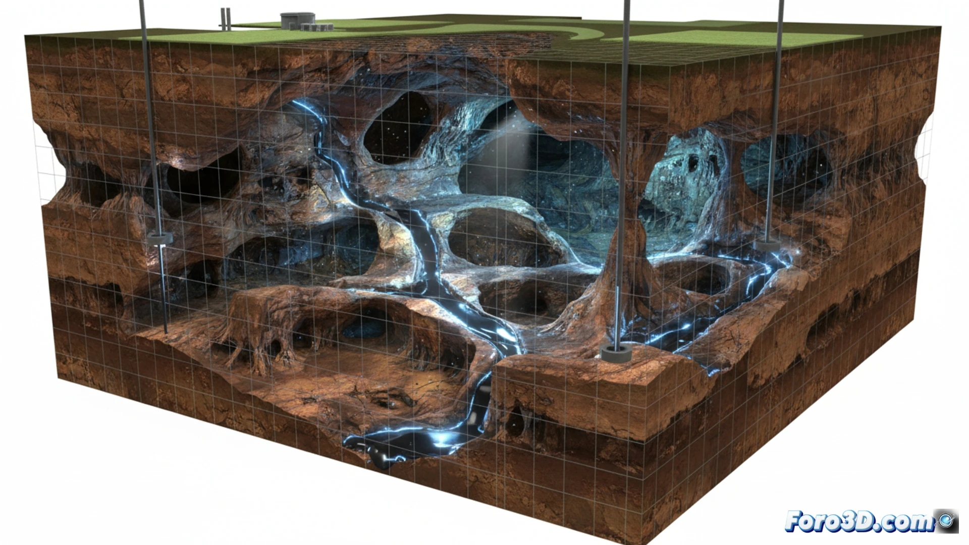 Simulacion 3D de pluma contaminante en acuifero karstico con fracturas y conductos subterraneos