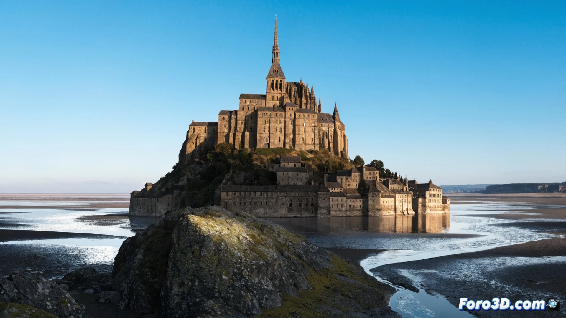 ancient stone abbey Mont-Saint-Michel rising from tidal sands, official documents with seals and keys being transferred between two hands in a formal ceremony, a technical diagram overlay showing management structure flowchart transitioning from multiple nodes to a single central authority, photorealistic architectural render, dramatic sunset lighting casting long shadows across the bay, mist rising around the medieval ramparts, ultra-detailed stone texture, cinematic composition with foreground silhouettes of officials exchanging paperwork, engineering visualization style, clean geometric lines intersecting with organic rock formations, demonstrating the shift from joint to exclusive public stewardship