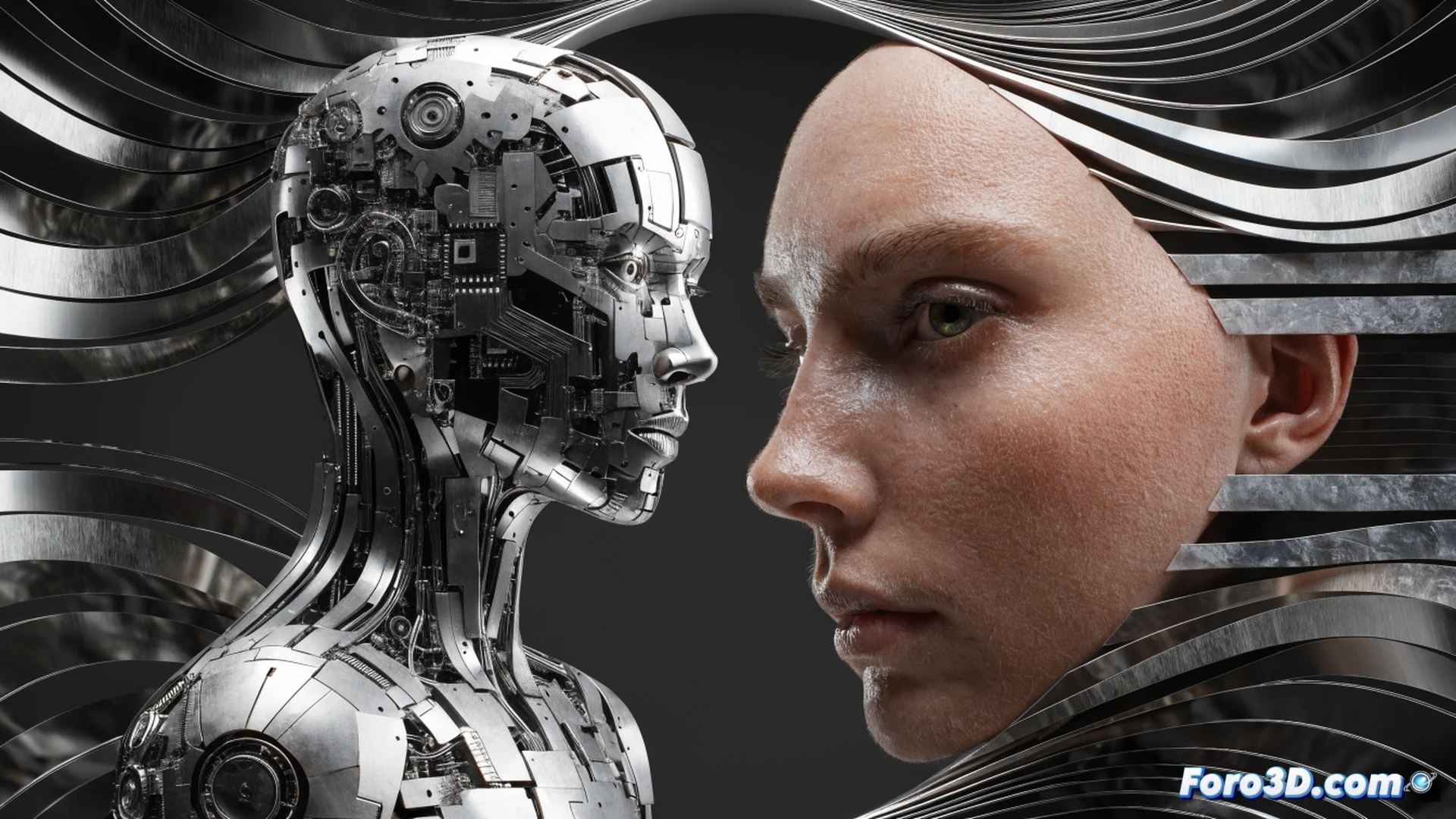 Dos grandes estudios de efectos visuales fusionándose en un solo flujo de trabajo digital, artistas usando pantallas táctiles y tabletas gráficas mientras modelos 3D de criaturas fantásticas y escenarios cinematográficos se renderizan en tiempo real, servidores de IA procesando datos de localización multilingüe, herramientas de composición como Nuke y Maya visibles en monitores duales, cables de fibra óptica iluminados conectando estaciones de trabajo, ambiente de sala de postproducción oscura con luces RGB azules y naranjas, estilo cinematic photorealistic technical illustration, mostrando el proceso creativo durante la unión de equipos globales, alta definición, iluminación dramática industrial