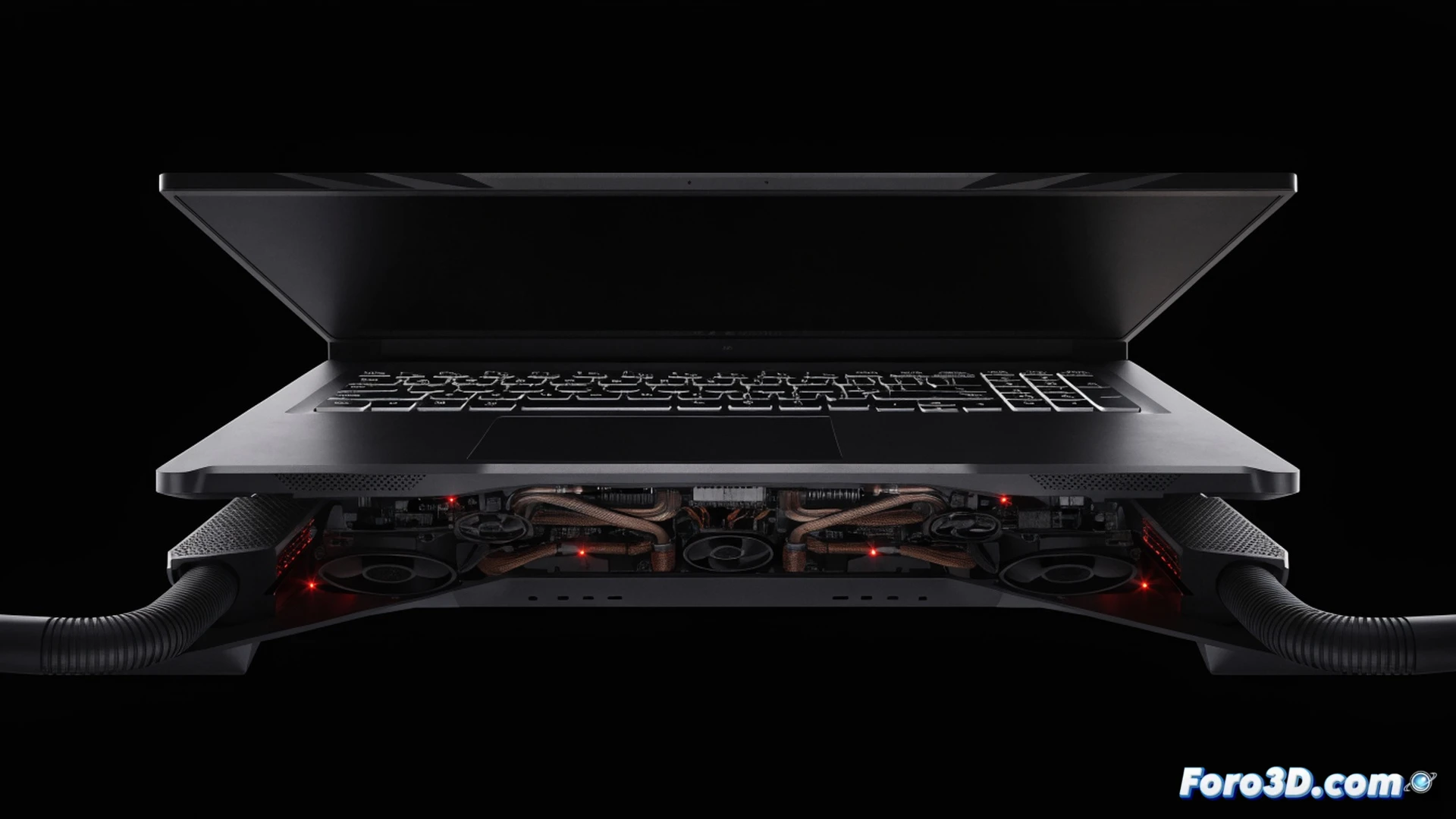 MSI Claw 8 portátil gaming siendo desmontada sobre una mesa de taller, un destornillador abre la carcasa trasera mostrando la placa base con disipador térmico y ventilador, junto a ella un monitor de escritorio con componentes de PC desordenados y una consola económica al lado, durante una comparación visual de potencia versus costo, estilo cinematográfico técnico, iluminación dramática de estudio, sombras duras sobre componentes metálicos y plásticos, texturas de circuitos y cables visibles, fotorealista, representación de ingeniería de hardware.