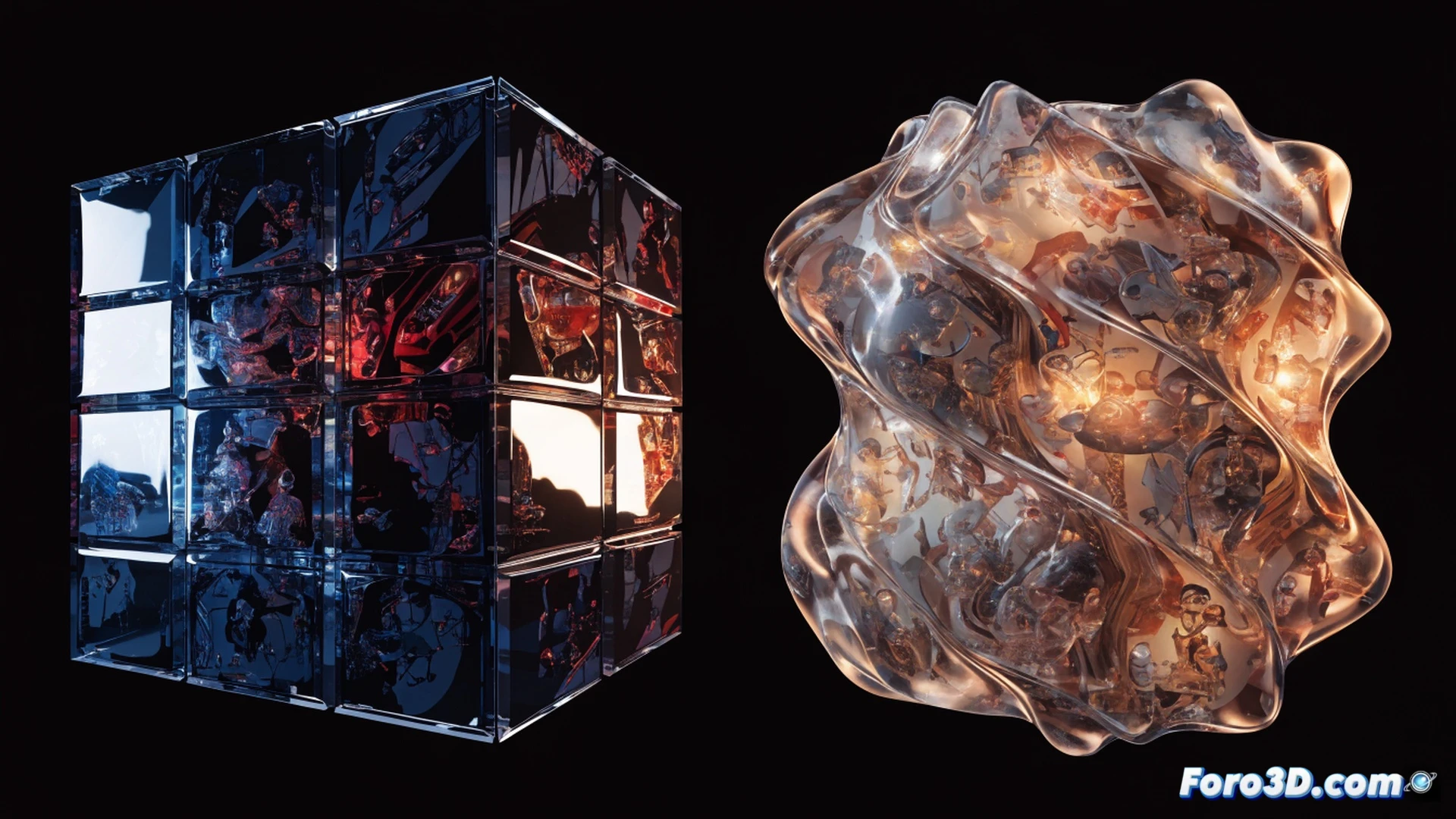 three-dimensional narrative sculpture unfolding in mid-air, a rigid comic panel twisting into a floating temporal structure, glowing fold lines revealing sequential story layers inside the volume, viewer walking around the deformed space while holographic story fragments emerge from each crease, cinematic engineering visualization, translucent polygonal surfaces with wireframe overlays, digital sculpting tools visible on a nearby workstation, blue ambient light with warm accent highlights, photorealistic technical render, ultra-detailed material textures, dramatic volumetric lighting