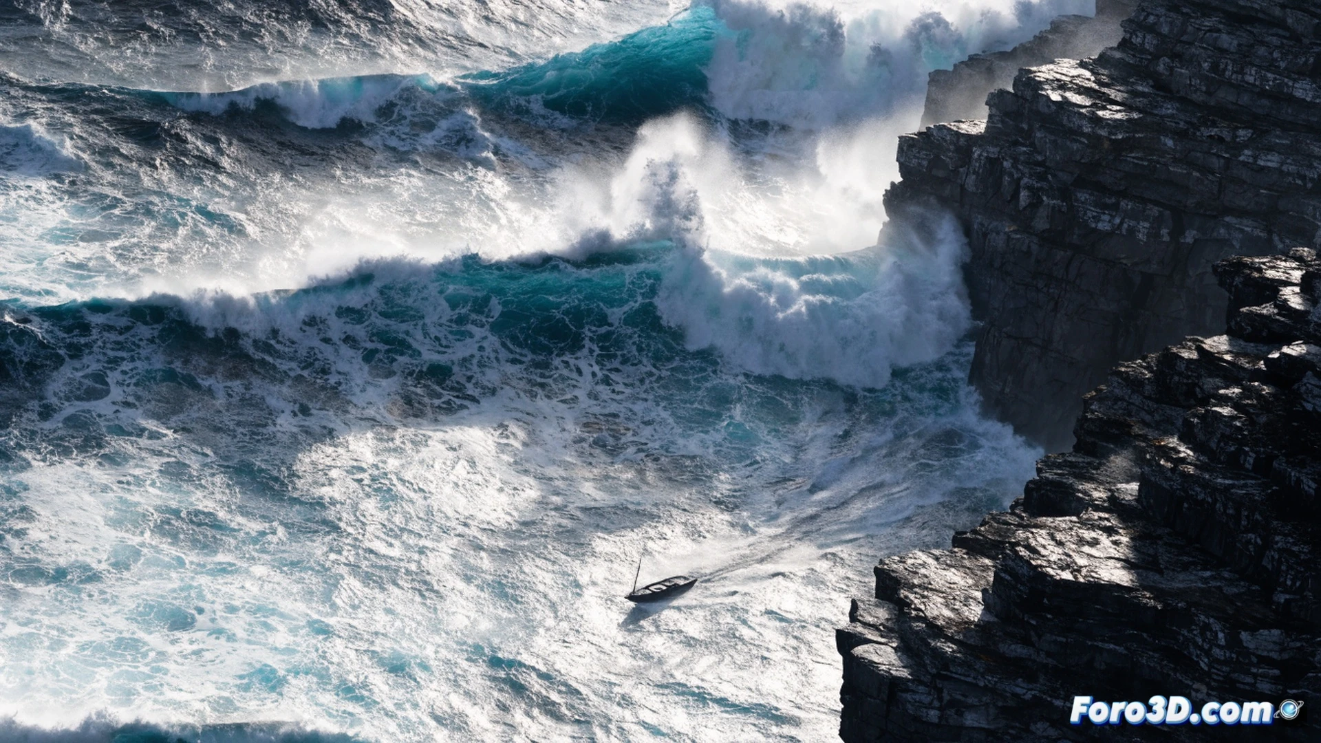 Cinematic photorealistic ocean simulation scene, massive digital wave crashing against a wooden ship hull during storm, water particles splashing with realistic foam and spray, green screen studio background visible on edges, multiple computer monitors showing wireframe mesh overlays and fluid dynamics software interfaces, engineers adjusting parameters on tablets while observing the simulation, ship rocking naturally with wave motion, hyper-detailed water refraction and caustic lighting, technical engineering visualization, dramatic overcast sky lighting, ultra-realistic water surface tension and droplet behavior, demonstrating seamless blend of CG water with practical set elements