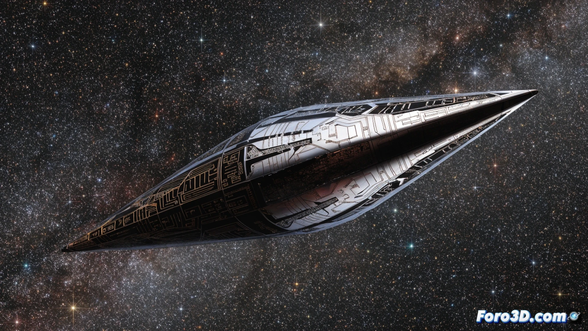 Interstellar object Oumuamua tumbling through deep space, elongated metallic shape with reddish-brown surface texture, showing anomalous acceleration without visible coma or tail, trajectory path highlighted by glowing dashed lines against starfield background, scientific data overlays floating in surrounding void, spectral analysis graphs and velocity vectors pointing toward unexplained propulsion, photorealistic space visualization, dramatic cosmic lighting from distant sun, hyper-detailed surface showing impact scars and possible artificial geometry, cinematic engineering render, motion blur on rotating axis