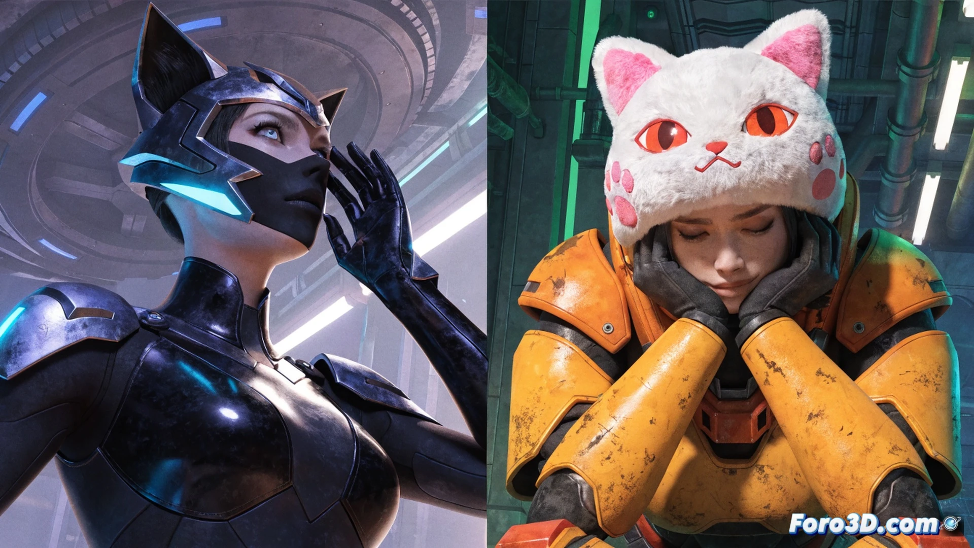 Overwatch hero character model being scanned by a glowing red price tag hologram, digital price counter climbing from 60 to 100 dollars while a feline-eared skin floats above, players' avatars angrily gesturing around a cracked monitor screen, gaming keyboard with broken keys scattered nearby, cinematic technical illustration, neon blue and orange cyberpunk lighting, hyperrealistic plastic and metal textures, motion blur on price digits, frustrated community reaction visible through distorted screen reflections, ultra-detailed character rigging and UI elements, dramatic shadows from overhead studio lights