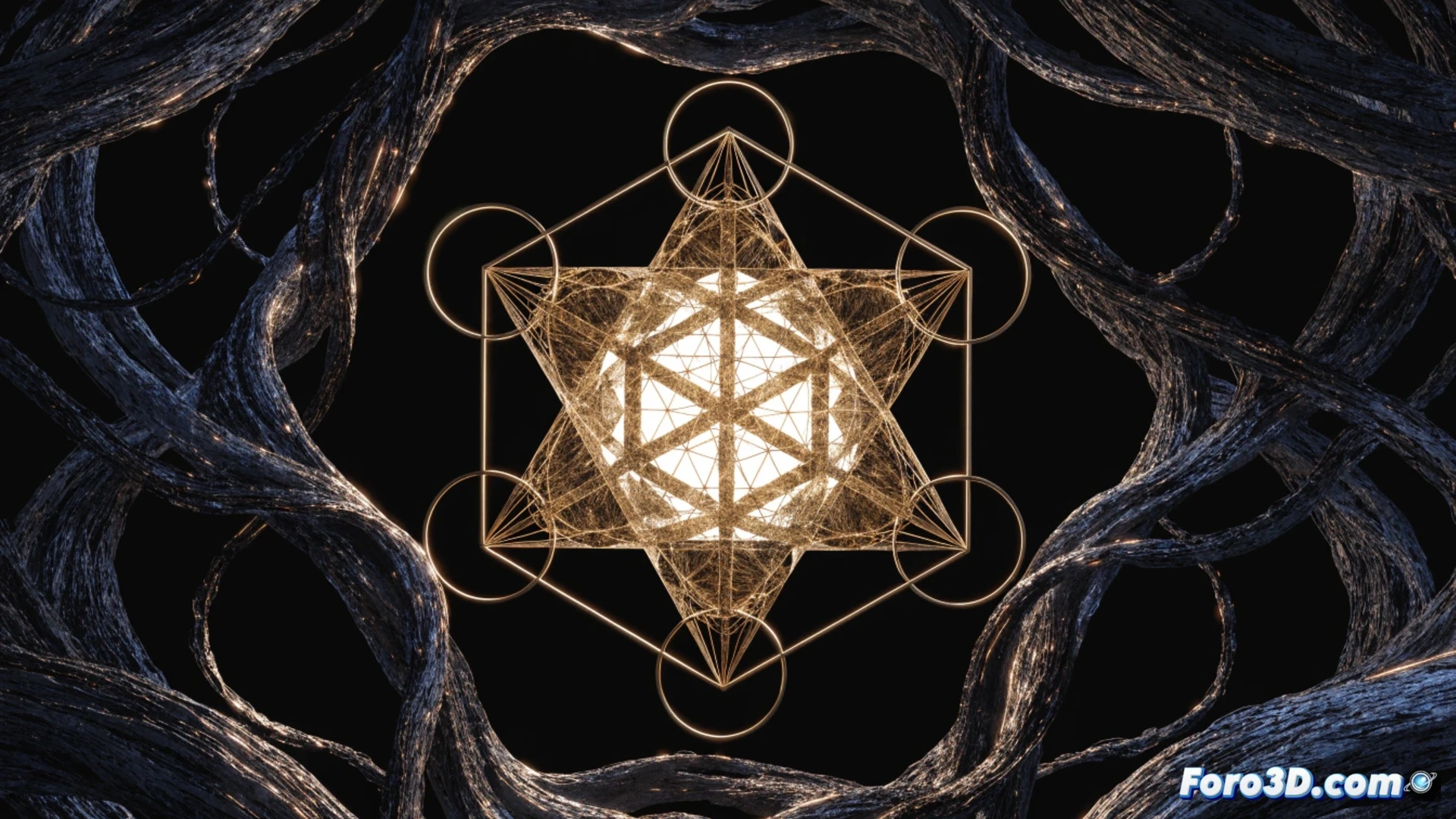 glowing crystalline cube floating in a chaotic divine hellscape, angular geometric light beams radiating from the cube imposing order on swirling fiery chaos, cube surface etched with sacred Metatron patterns, protagonist reaching toward the cube while demonic structures crumble around, cinematic engineering visualization, dramatic volumetric lighting, particle debris suspended mid-air, metallic and ethereal textures, photorealistic technical render, high contrast between dark abyss and luminous geometry, slow-motion action showing structure forming from disorder