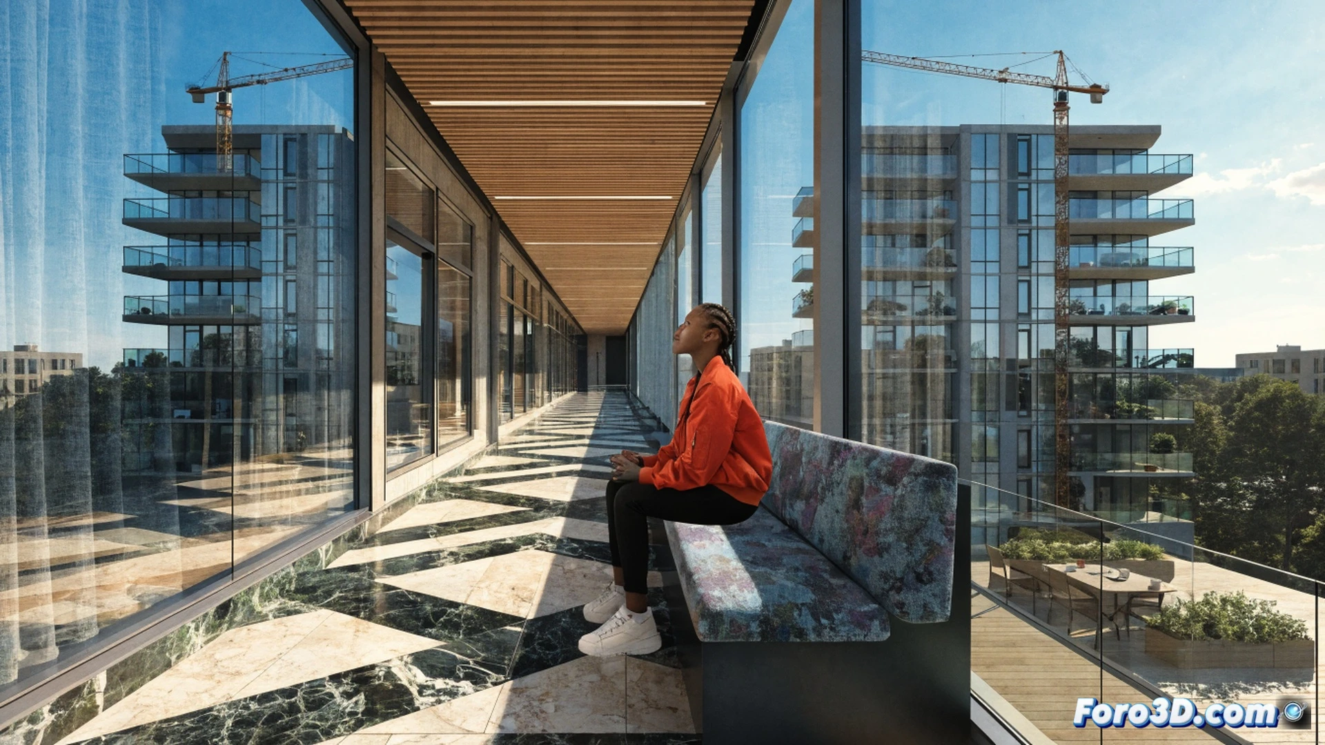 joven sosteniendo una llave dorada frente a una puerta abierta que muestra un interior vacío y luminoso, mientras detrás hay un gráfico de barras descendente del precio del alquiler y un contrato firmado sobre una mesa, planos de vivienda enrollados en el suelo, luz cálida entrando por la ventana, estilo cinematográfico realista, colores suaves y esperanzadores, enfoque nítido en la llave y la mano, fondo desenfocado con estanterías vacías, atmósfera de logro y estabilidad, photorealistic technical render