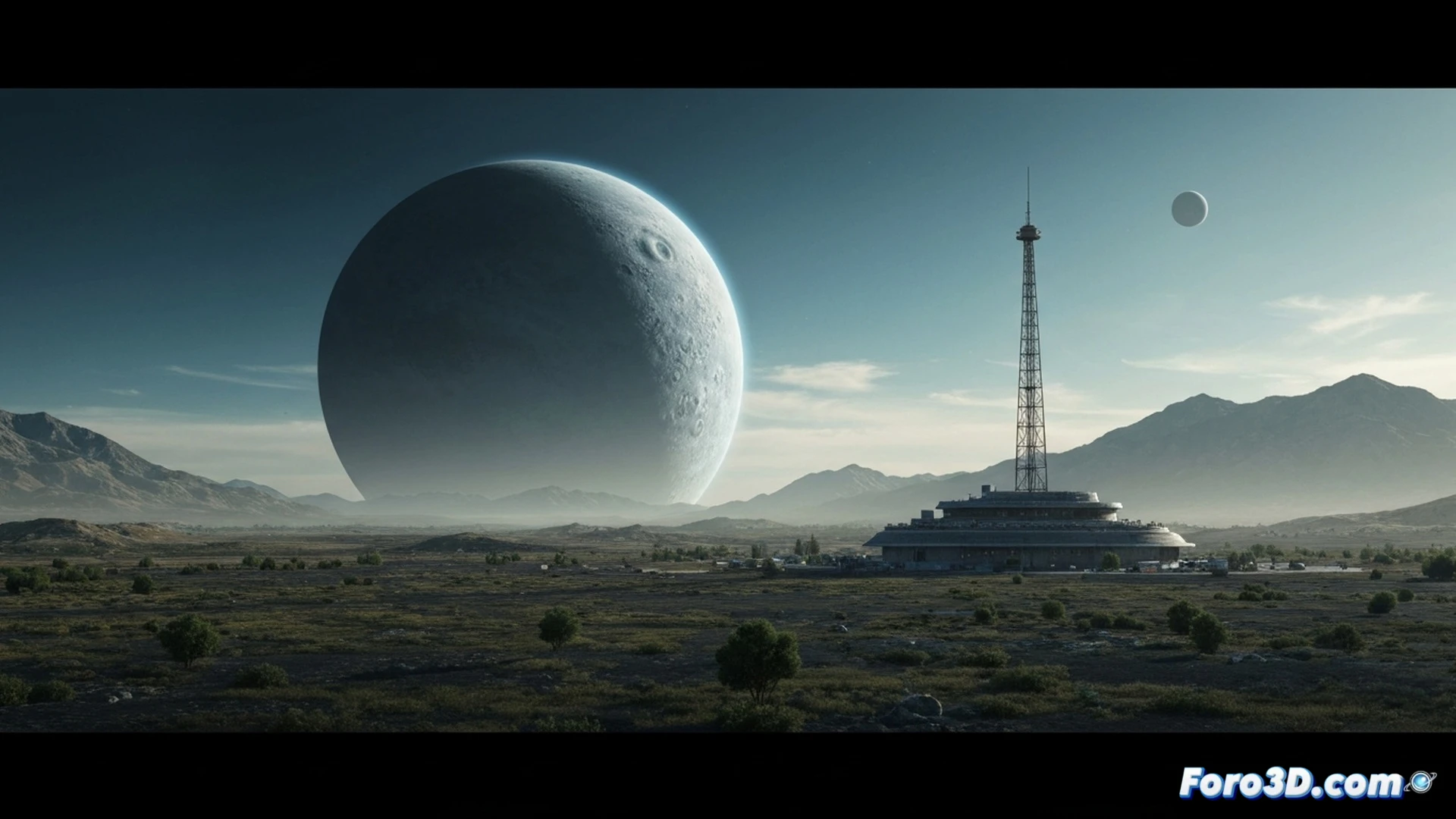 cinematic wide shot of a lone dark planet drifting through deep space, massive gravitational waves distorting the fabric of spacetime around it, a distant Earth visible on the horizon with skyscrapers visibly tilting and collapsing, concrete foundations cracking in slow motion, seismic shockwaves radiating from the planet through the solar system, ultra-detailed planetary surface with glowing fissures, realistic gravitational lensing effects, debris clouds swirling around falling towers, dramatic cosmic lighting with deep blues and oranges, photorealistic space visualization, motion blur on collapsing structures, hyper-detailed engineering destruction, cinematic film grain