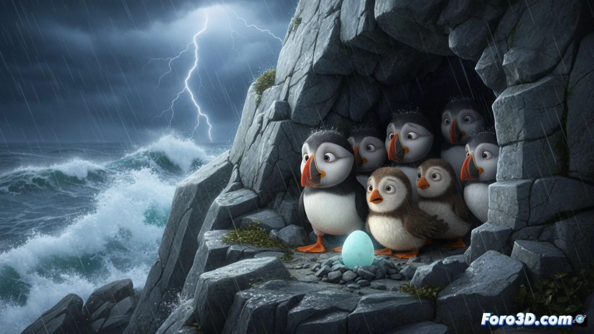 Oona y sus amigos macareux en Puffin Rock protegen un huevo perdido mientras una tormenta arrecia en la isla irlandesa.