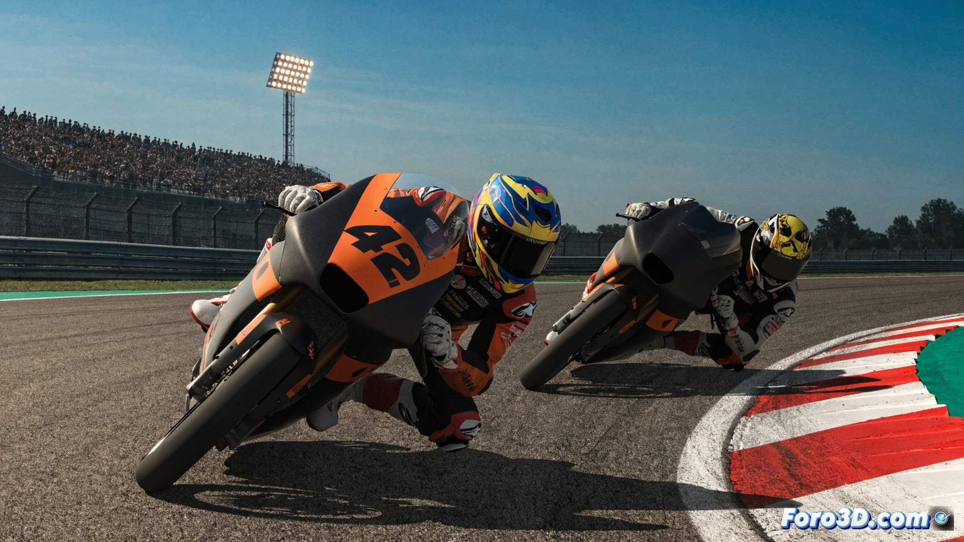 Moto3 rider Máximo Quiles leaning aggressively into a high-speed corner at Assen circuit, front wheel lifting slightly while rear tire smokes under acceleration, track curbs scraping against fairing, aerodynamic winglets cutting through air, carbon fiber brake discs glowing orange under hard braking, cinematic engineering visualization, dramatic low-angle shot capturing suspension compression and chain tension, motion blur on background grandstands and pit lane, photorealistic technical render, golden hour sunlight casting long shadows on asphalt