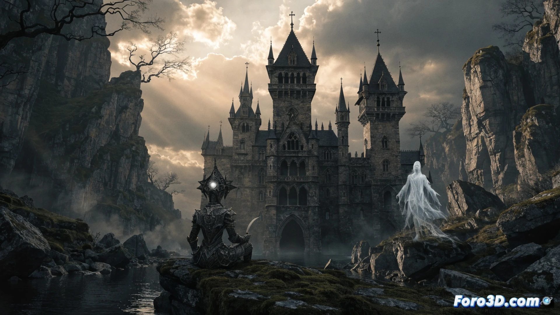 gothic castle interior with a dusty open spellbook on a stone lectern, a glowing spectral hand reaching from the pages toward a cracked hourglass on a wooden table, while a mechanical quill hovers above a blank parchment scroll, dark cobwebs draping over a forgotten arcane compass, cinematic horror illustration, dramatic side lighting casting long shadows, deep purples and sickly greens, worn leather chair with a forgotten D&D character sheet partially visible, ultra-detailed stone textures, photorealistic fantasy render, eerie stillness before action