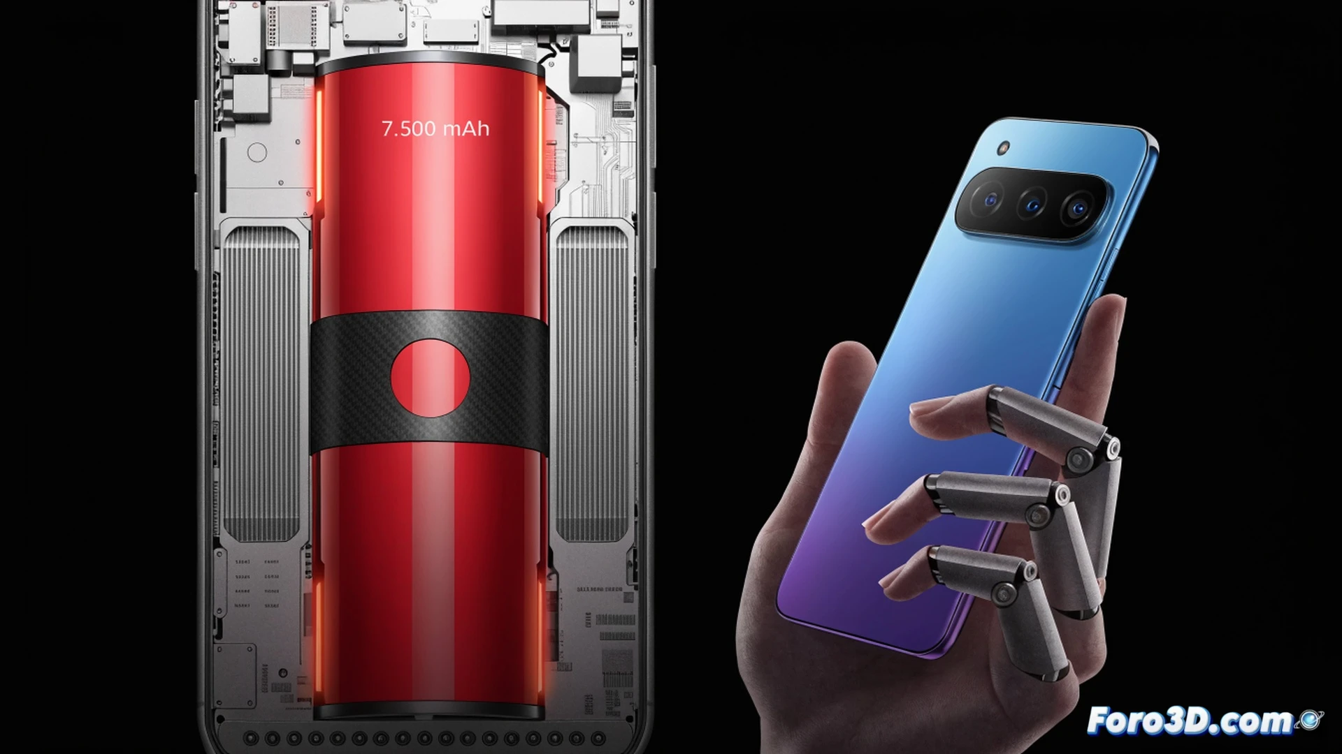 Smartphone Realme P4x mid-range device on a wooden desk, battery icon showing 7500 mAh glowing in blue, phone screen displaying WhatsApp and YouTube apps, a hand placing a 20 euro banknote next to the device, charging cable connected with lightning bolt effect, minimalist technical illustration style, soft studio lighting highlighting the phone matte back panel, clean composition emphasizing battery capacity and affordability, photorealistic product render with subtle depth of field