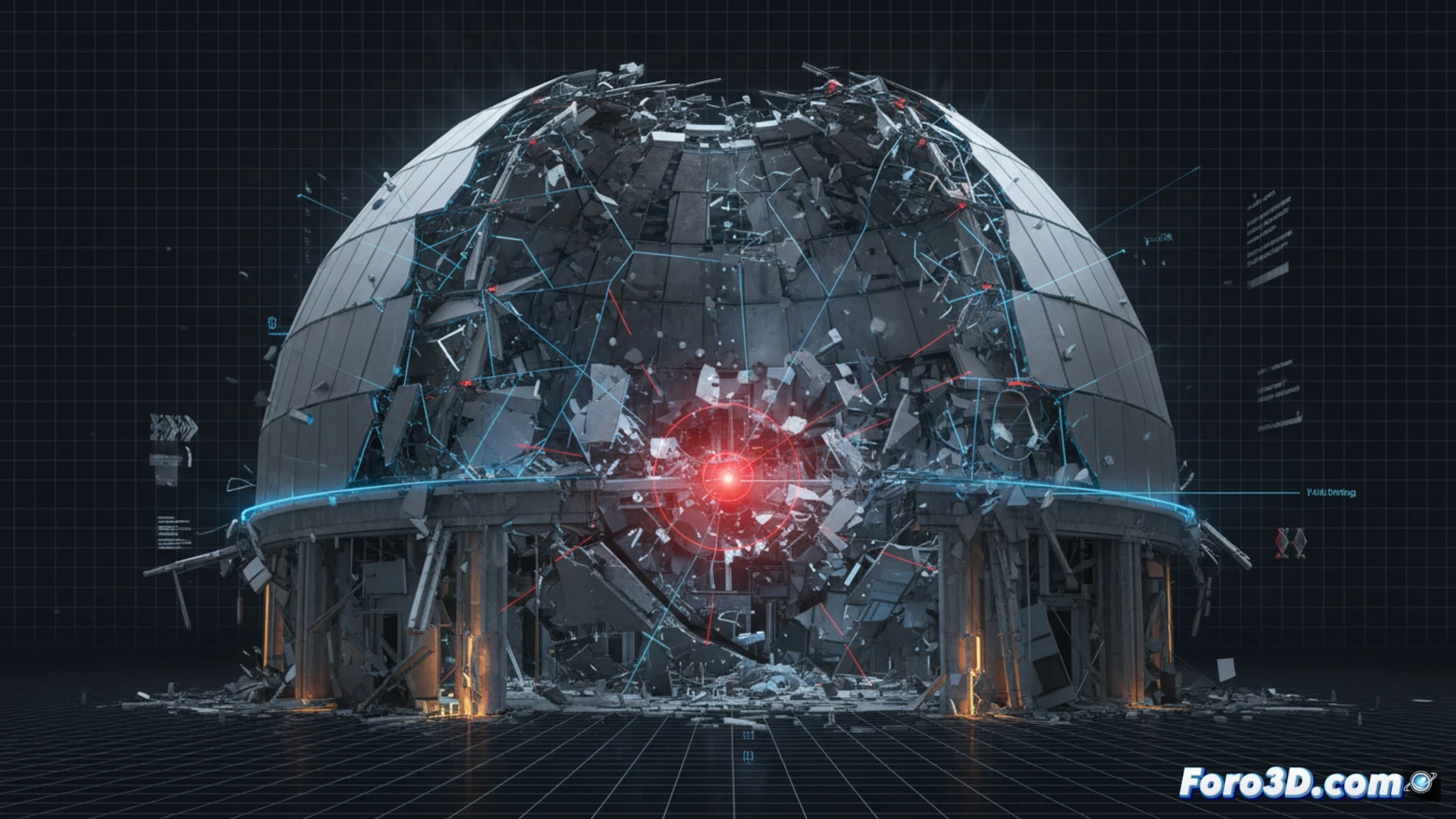 Reconstrucción 3D del derrumbe del planetario, análisis forense estructural y simulación de colapso