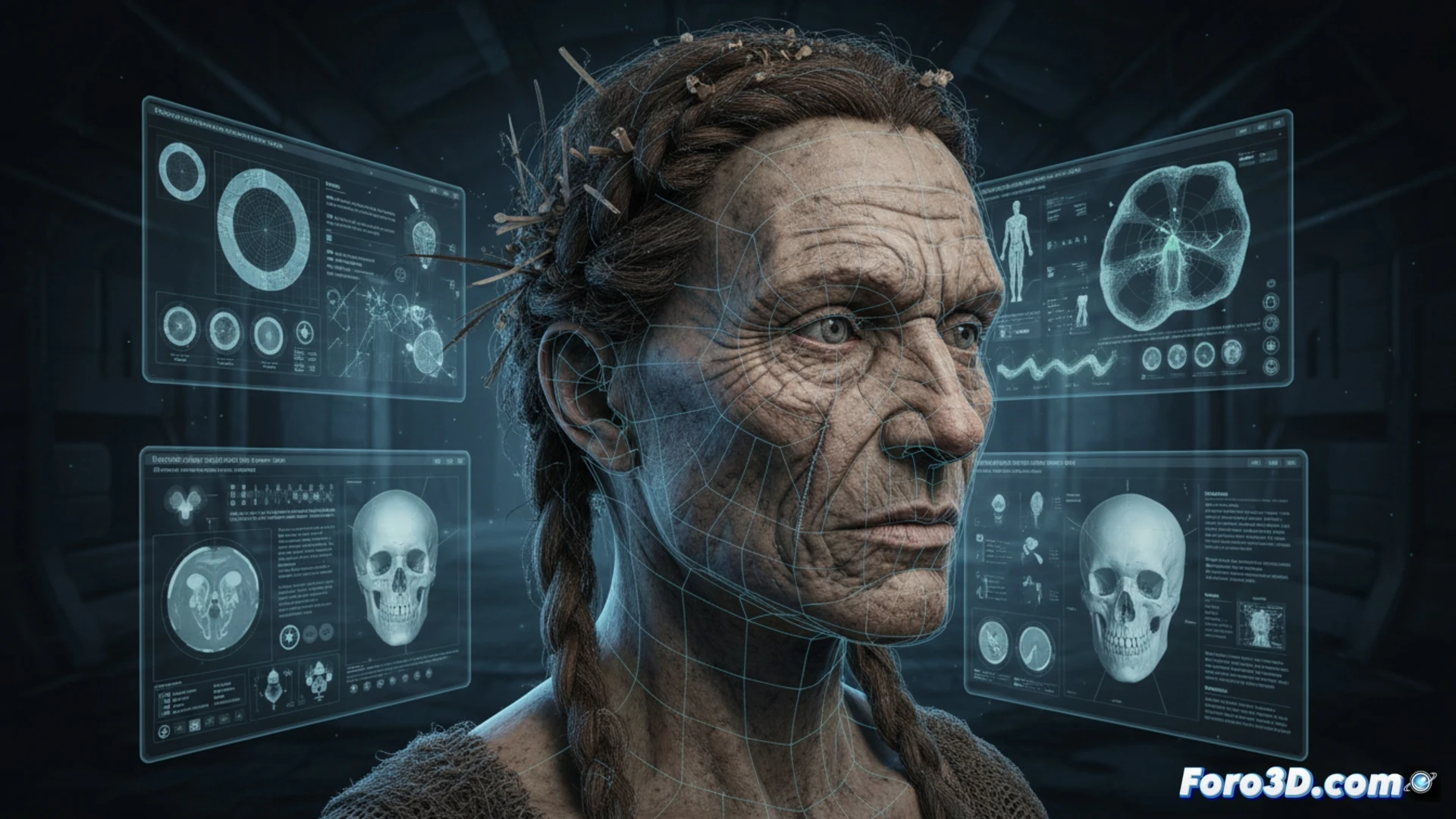 Reconstrucción facial 3D de momia del pantano Edad de Hierro con técnicas de fotogrametría forense y arqueología digital