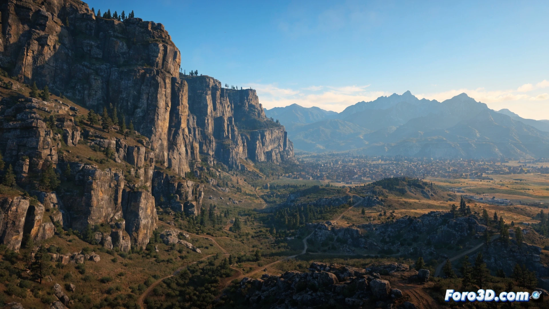 open landscape expansion for Red Dead Redemption 2 on PC, modders installing a new terrain zone, keyboard with glowing keys and mouse cursor hovering over a modding tool interface, monitor displaying a detailed world map with a newly added forest region highlighted in wireframe, a hand pressing the deploy button, gaming PC tower with RGB fans in background, cinematic technical illustration, photorealistic render, dramatic side lighting, deep shadows, ultra-detailed textures on the keyboard and screen, action frozen mid-click, demonstrating the mod activation process
