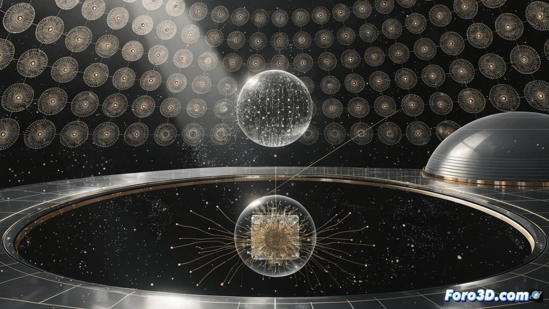 Microgravity manufacturing facility inside a space module, astronaut supervising a precision deposition machine building a retinal implant layer by layer, glowing blue material being applied onto a transparent substrate, floating tools and equipment around, ultra-smooth uniform layers forming, technical engineering visualization, bright sterile white LED lighting, metallic surfaces with soft reflections, zero-gravity particle suspension visible in air, photorealistic cinematic render, detailed mechanical arms and sensors, process demonstrating advanced space-based fabrication