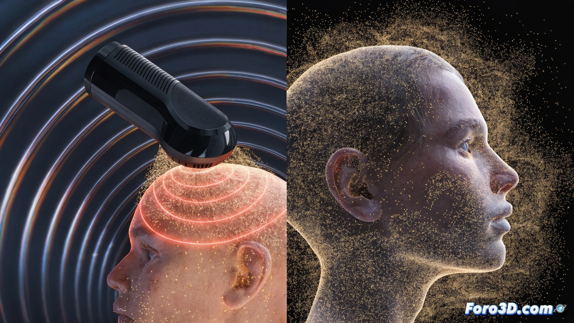 A person scanning a ceramic coffee mug on a home desk using a Revopoint Inspire 2 connected to a smartphone, the device emitting a subtle red laser grid over the object while a turntable rotates, real-time 3D mesh appearing on the phone screen, technical engineering visualization, warm desk lamp lighting, clean minimalist workspace, photorealistic render, detailed plastic casing of the scanner, USB cable visible, process of digital model creation in action.