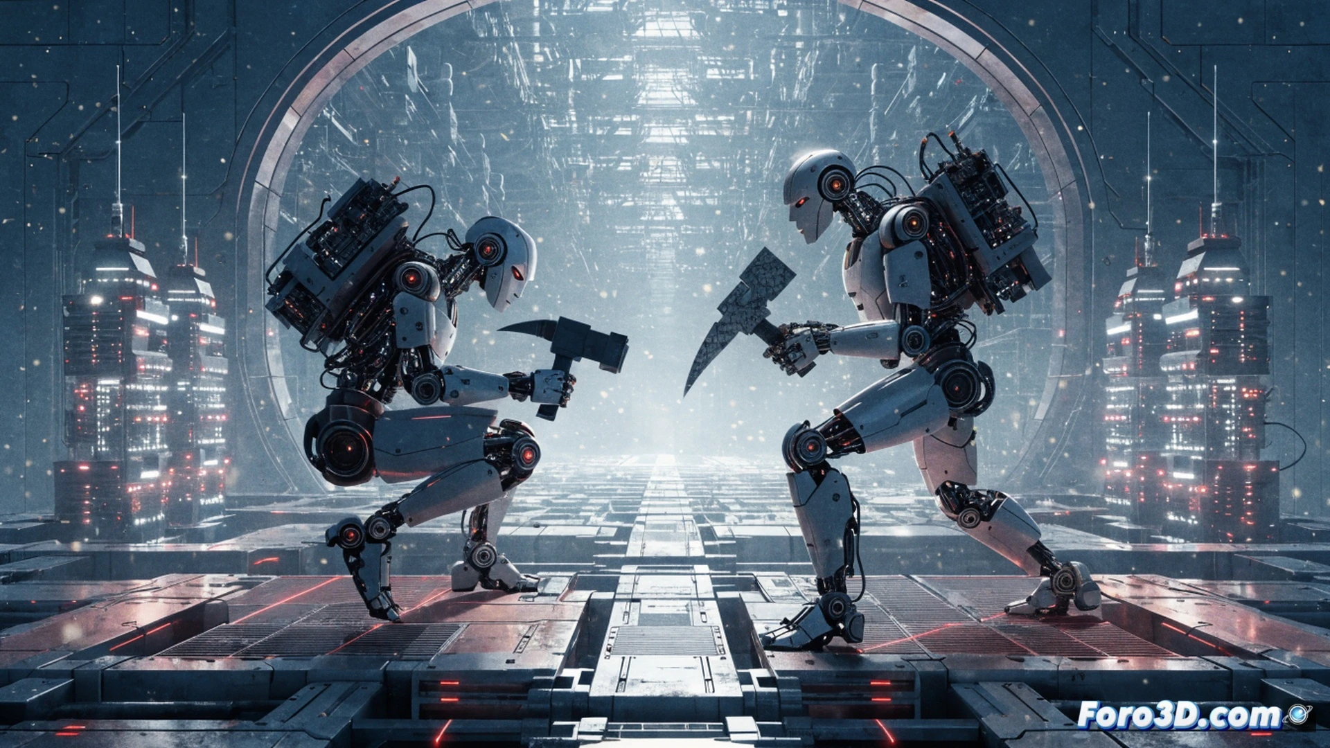 humanoid robot mid-stride in a messy living room, one hand holding a Fortnite-themed gaming controller, the other reaching for a coffee mug on a table, glowing motion-capture lines tracing its limbs like player movement data, floating holographic UI panels showing game avatar trajectories and joint angles, cables connecting the robot to a workstation with a monitor displaying a Fortnite match replay, scattered toy blocks and a tipped-over chair suggesting dynamic adaptation, cinematic engineering visualization, polished white robot casing with blue LED accents, warm ambient lighting contrasting with cool digital overlays, photorealistic technical render