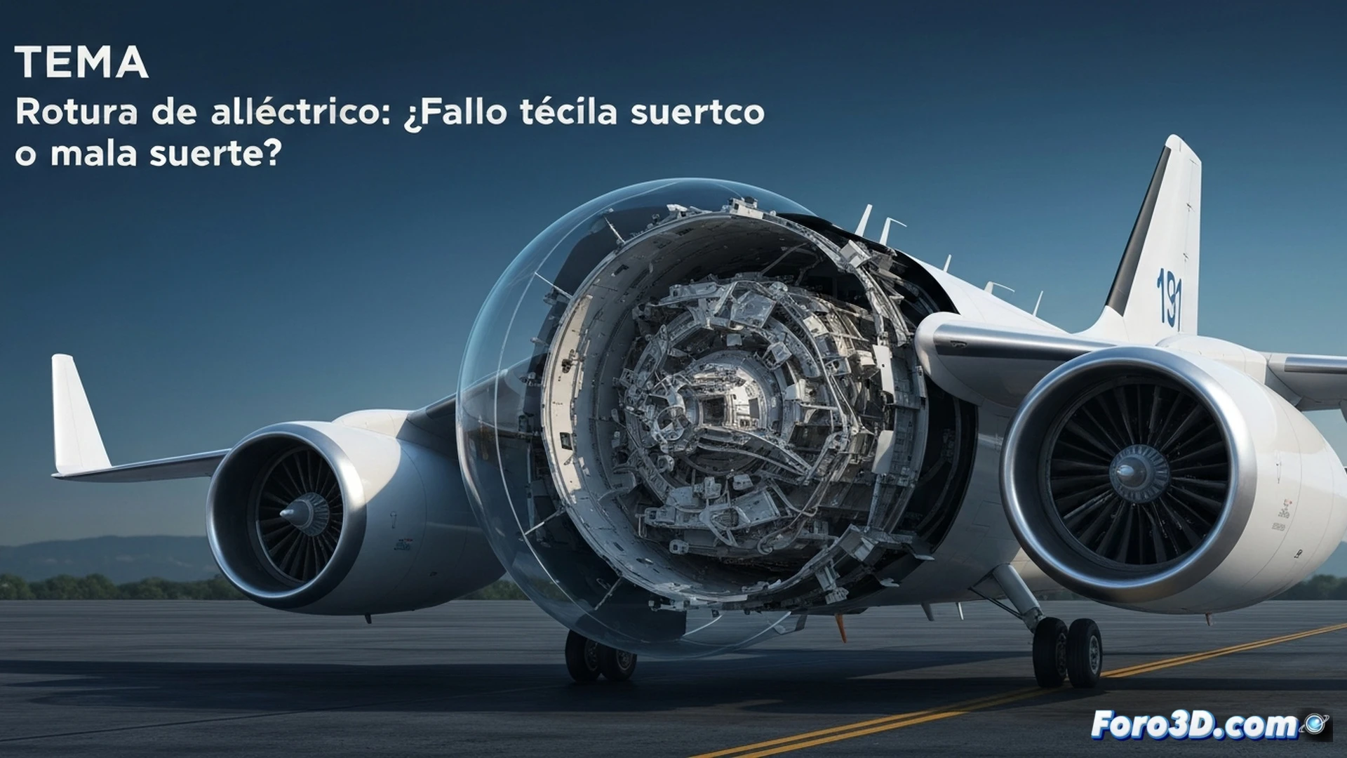 structural collapse of an electric aircraft prototype during ground testing, carbon fiber fuselage fracturing near wing root, battery pack exposed with smoke rising from cracked composite panels, engineers in safety vests surrounding the wreckage with diagnostic tablets, overhead hangar lighting casting dramatic shadows, broken propeller blades and scattered tools on concrete floor, cinematic engineering visualization, hyper-detailed composite material textures, photorealistic industrial accident scene, tension in body language of technicians while analyzing failure points, motion blur from falling debris, glowing battery cell indicators flickering, ultra-sharp mechanical details