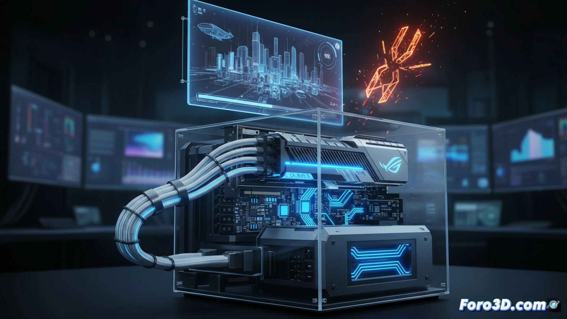 Tarjeta gráfica Asus RTX 5090 modificada con conector de 48V para estaciones de trabajo 3D de alto rendimiento