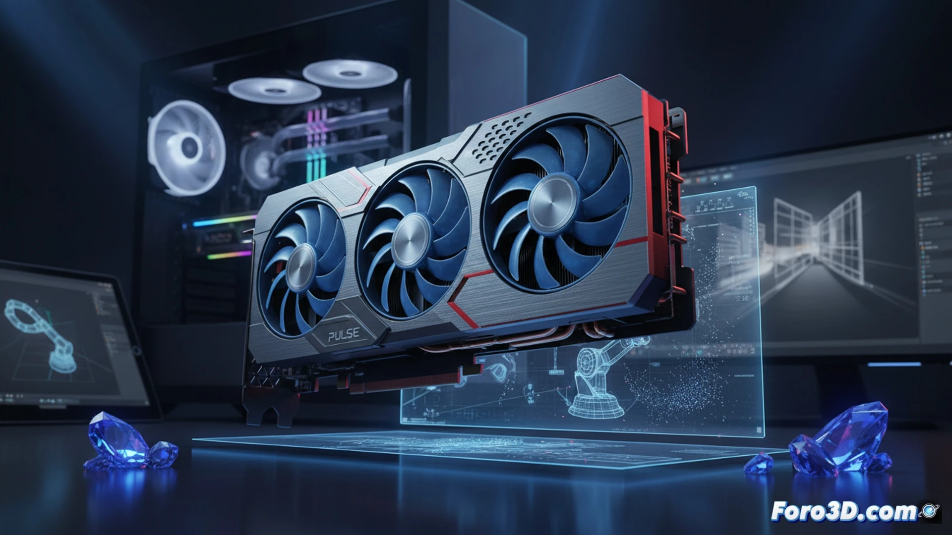 Sapphire RX 9070 GRE Pulse GPU para modelado 3D y renderizado profesional