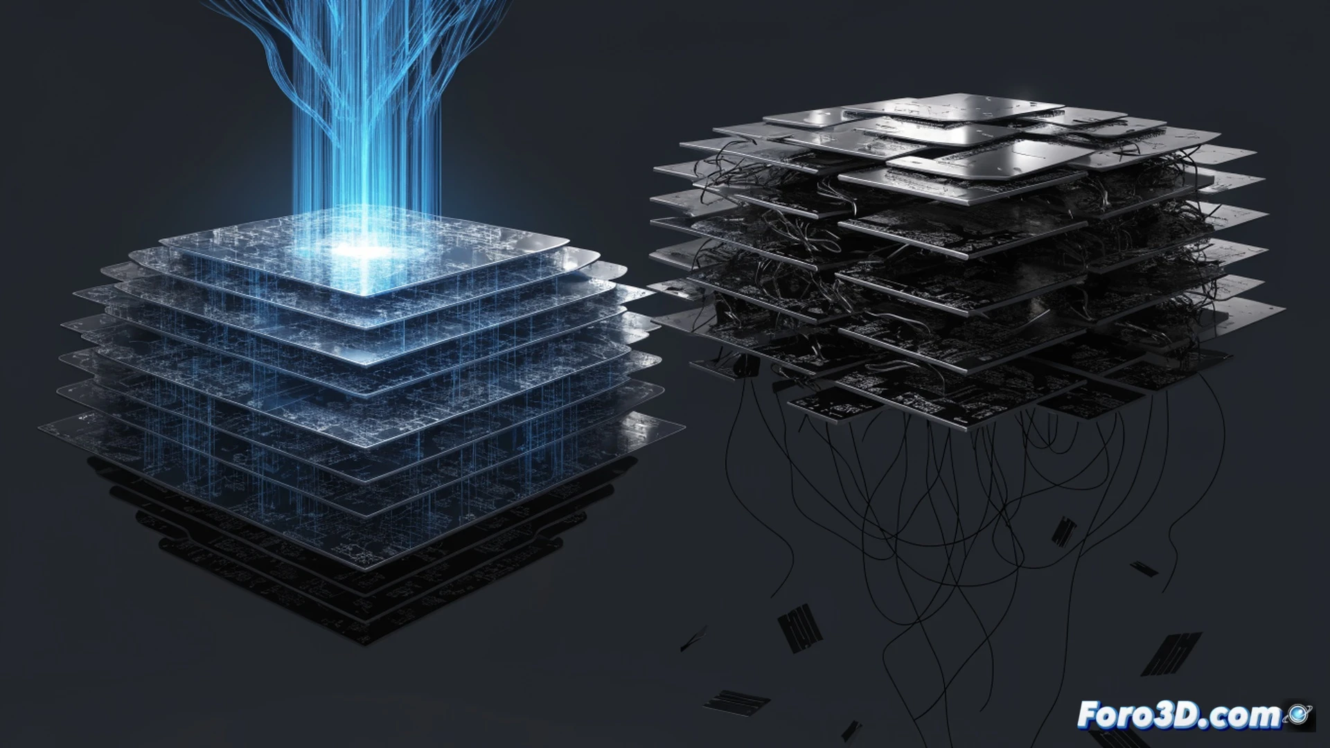 cloud infrastructure cross-section showing exposed database with unlocked padlock icons floating above unencrypted data streams, exaggerated oversized permission keys dangling from server racks, alarm system being installed on a roofless building foundation, workers cementing a door frame while data leaks out through open gaps, technical illustration style, isometric view, glowing red vulnerability markers on exposed ports, contrasting blue secure zones in background, cinematic lighting with dramatic shadows, photorealistic engineering visualization, detailed hardware textures, warning symbols integrated into scene design