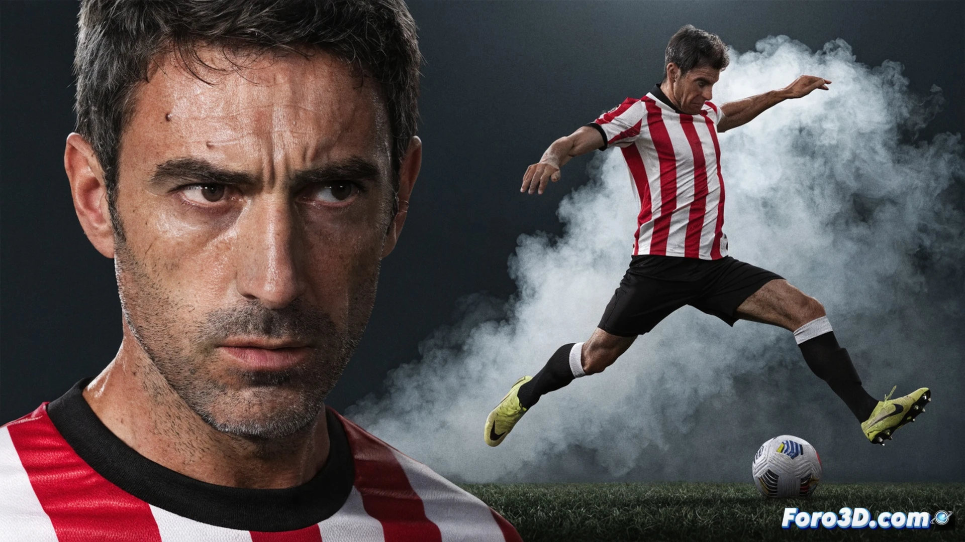 Sergio Canales en el centro del campo de El Sardinero, botas tocando el césped recién cortado, balón en movimiento durante un pase filtrado entre defensas rivales, afición al fondo con bufandas verdes y blancas ondeando, estadio iluminado por focos nocturnos, sudor visible en su rostro, brazalete de capitán ajustado, césped con marcas de arrastre y barro, cámara en ángulo bajo capturando la acción, estilo cinematográfico hyperrealista, textura detallada del uniforme y el balón, sombras dramáticas, profundidad de campo limitada, vibrante paleta de verdes y azules, iluminación de partido real.