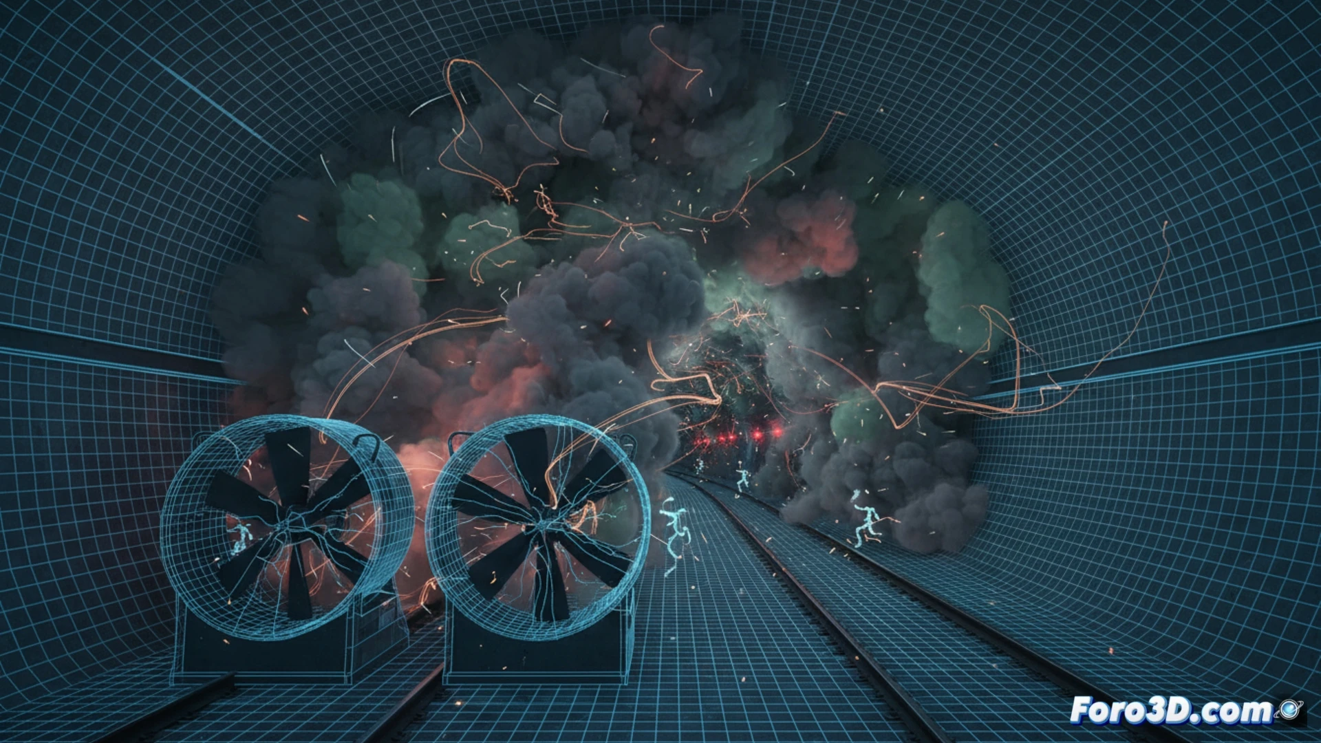 Simulación CFD 3D de acumulación de humo y gases tóxicos en túnel ferroviario tras fallo de ventilación