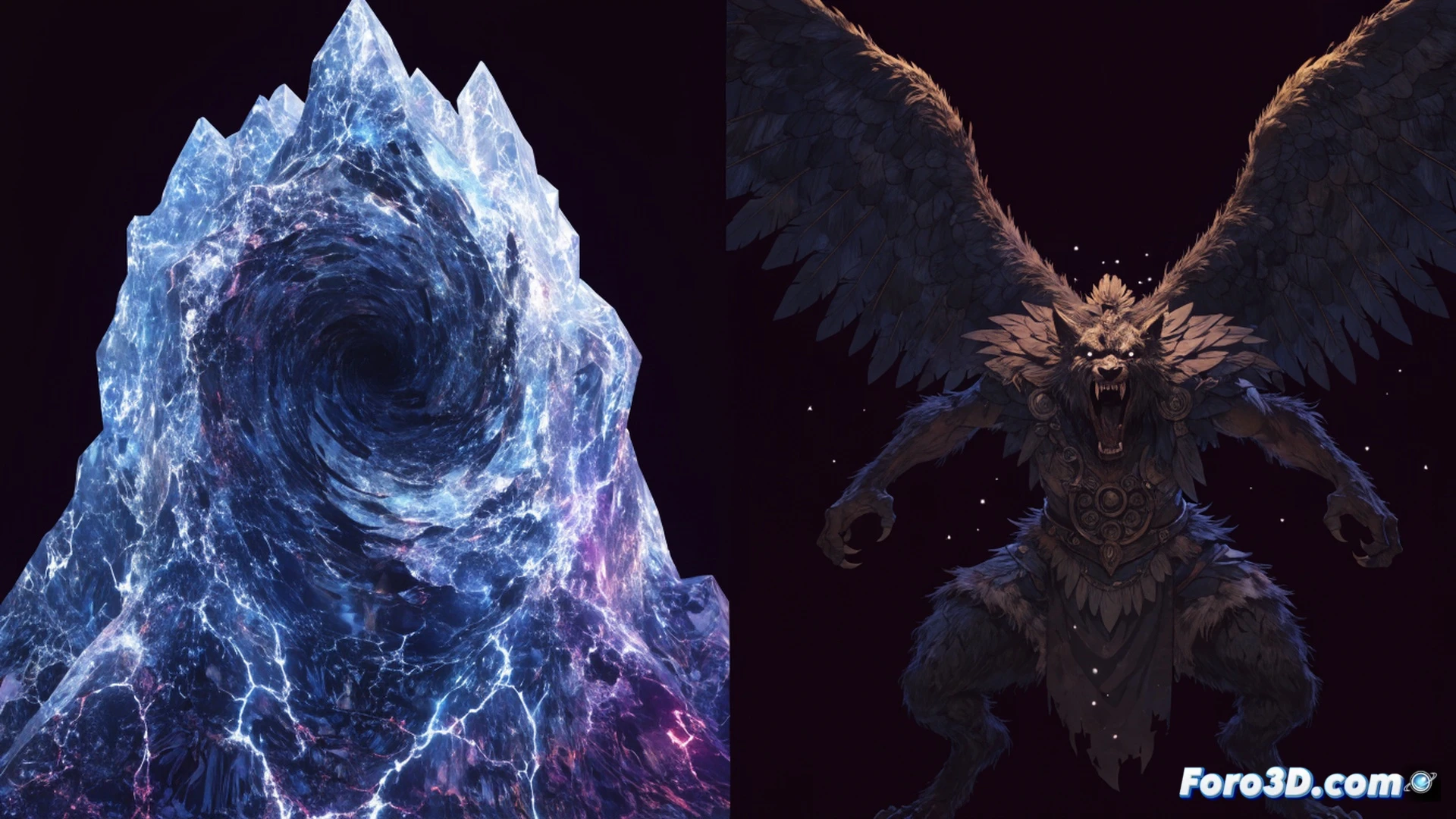massive crystalline boss creature Aeonglass emerging from cracked stone floor, translucent blue-green glass-like body refracting harsh dungeon light, glowing internal veins pulsing with energy, a lone hooded hero character aiming a card-shaped energy blade upward while dodging shattering glass shards, dark gothic spire dungeon environment with floating ancient runes and mechanical gears embedded in walls, cinematic high-contrast fantasy lighting, epic boss battle action pose, photorealistic dark fantasy art style, unreal engine 5 quality render, dynamic dust particles and glass debris suspended mid-air, dramatic wide-angle perspective