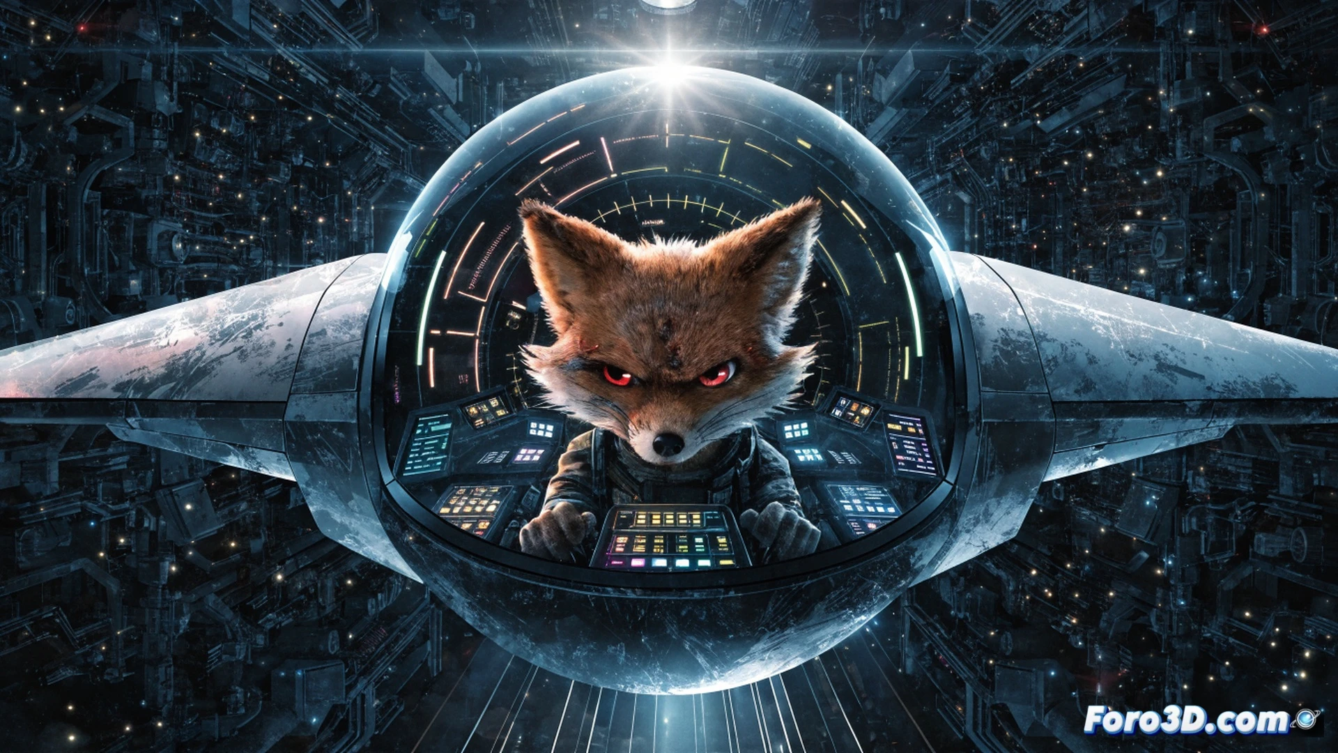 cinematic shot of a sleek Star Fox Arwing spacecraft hovering above a retro N64 console cartridge, glowing polygon wireframe effects transitioning into modern high-poly textures, controller joystick being pushed forward while the ship banks sharply, technical illustration style, photorealistic metallic fuselage with reflective cockpit glass, circuit board patterns visible on the ship surface, soft blue LED lighting from the Switch 2 dock below, motion blur on the ship’s wingtips, nostalgic pixel particles fading into sharp realistic sparks, dramatic volumetric fog, ultra-detailed mechanical joints and thrusters, engineering visualization