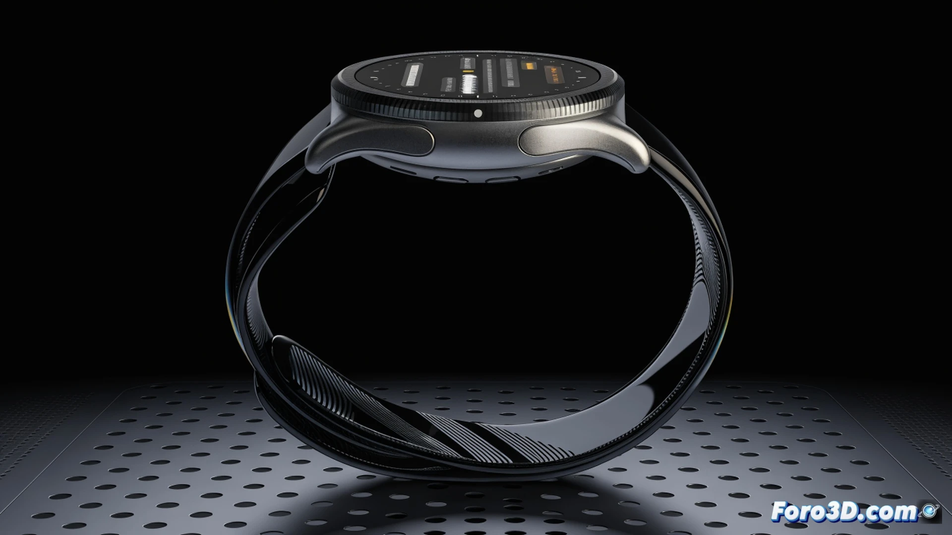 smartwatch displaying Telegram chat interface on WearOS, hand typing a voice message while walking outdoors, notification badges appearing on chat list, mobile phone in pocket showing synced account, cinematic photorealistic technical illustration, smartwatch screen glowing with app icons, subtle motion blur on wrist movement, ambient city background with soft focus, realistic metal and glass textures on watch, dynamic lighting reflecting off display, ultra-detailed UI elements with send button and microphone icon, action-oriented scene demonstrating hands-free communication process