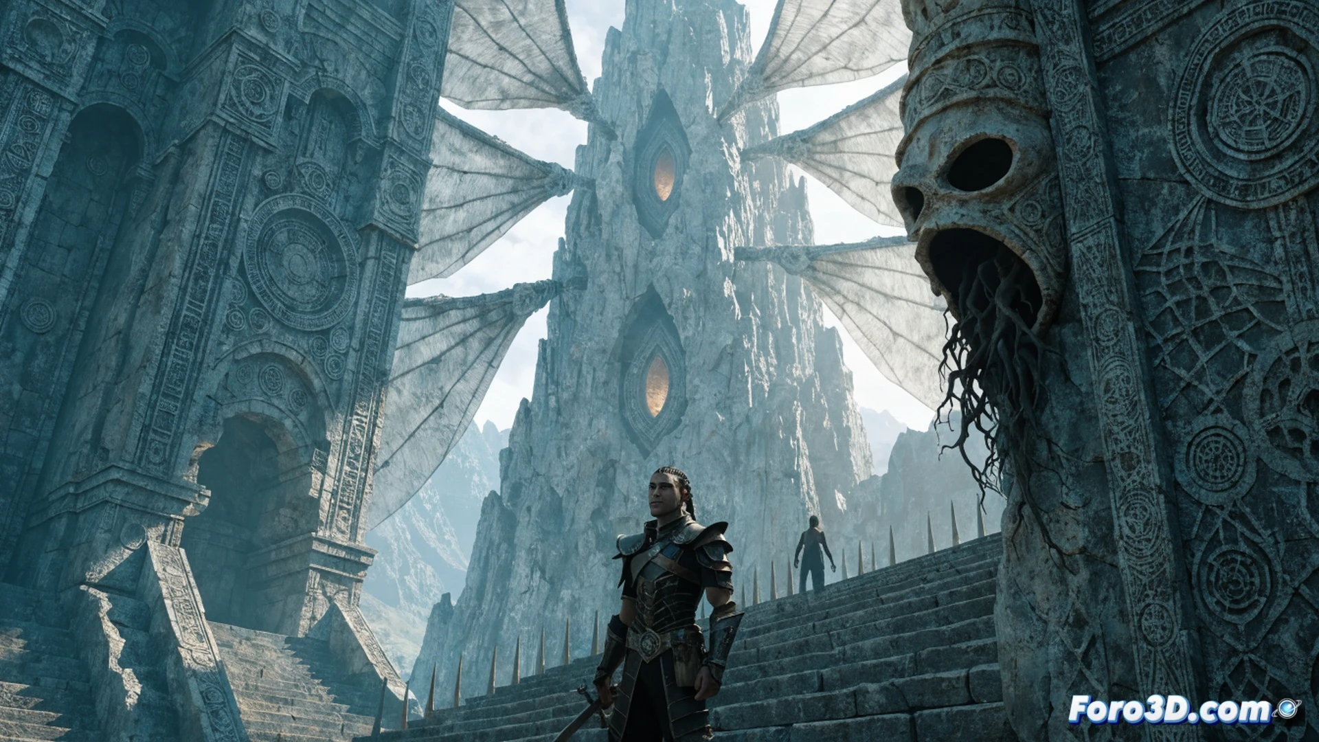 cinematic wide shot of a medieval fantasy forge interior, a blacksmith hammering glowing red metal on an anvil to shape the first witcher sword, sparks flying into the air, molten steel dripping onto stone floor, ancient runic tools and bellows in background, four stacked glowing ingots representing each episode, dim torchlight casting dramatic shadows, high contrast photorealistic rendering, motion blur on hammer strike, smoke and ember particles drifting, dark stone walls with iron chains, technical illustration of forging process, ultra-detailed metallic reflections