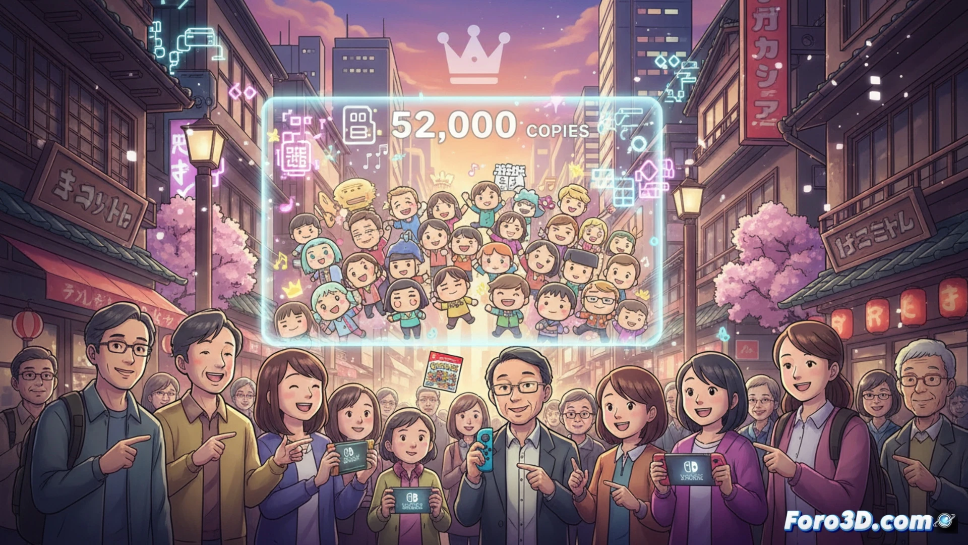 Japón celebra: Tomodachi Life lidera ventas con 52.000 copias en Switch, superando a grandes lanzamientos.