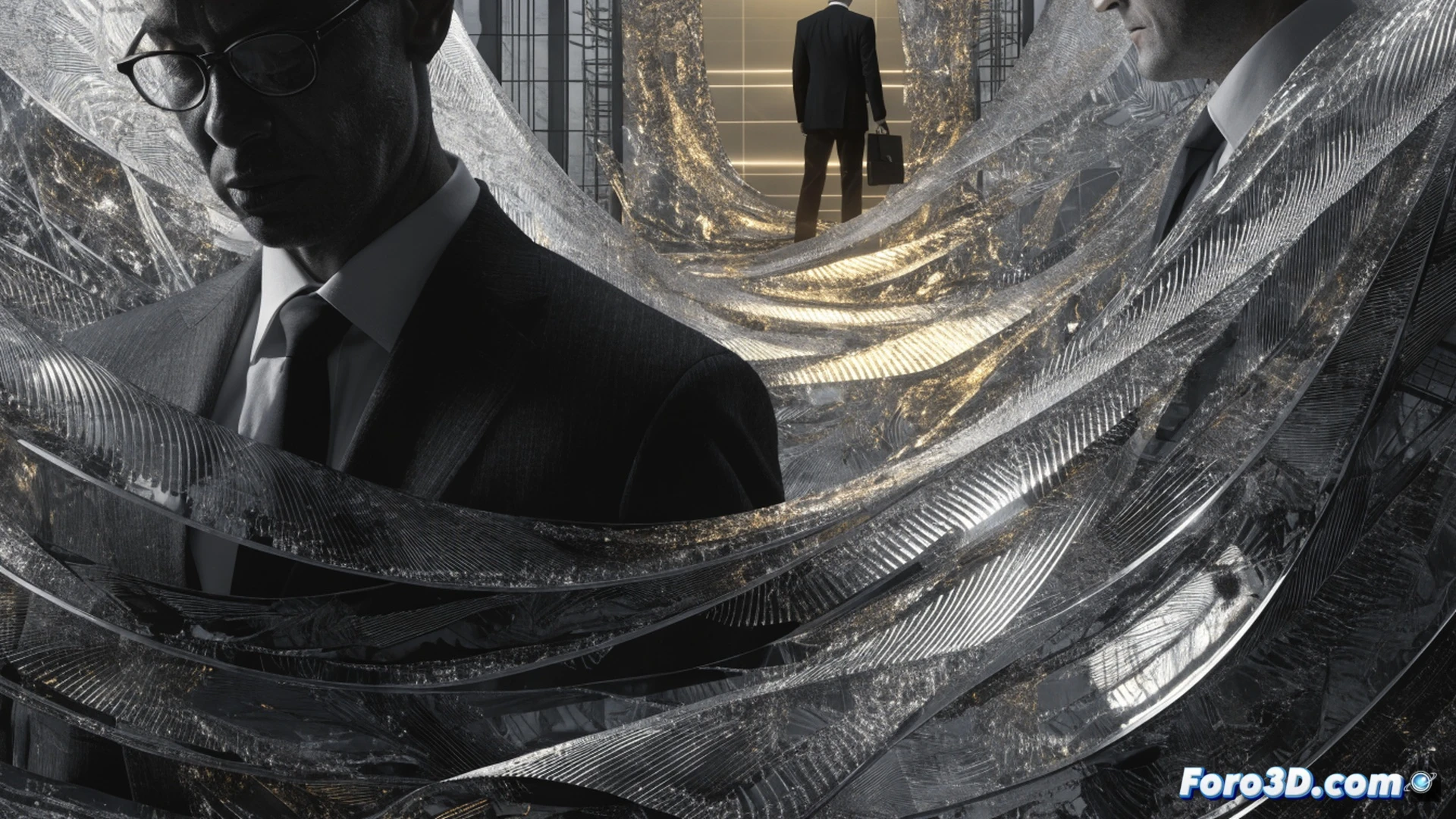 polished transparent glass block being shattered by a hidden mechanical claw from behind, fractured pieces revealing a dark digital network of server cables and encrypted data streams underneath, photorealistic technical illustration, cinematic lighting with sharp shadows, glass shards suspended mid-air during impact, metallic claw with hydraulic pistons gripping the glass, glowing circuit board patterns visible inside the cracks, high-contrast dramatic studio lighting, ultra-detailed surface textures, demonstration of opacity versus transparency