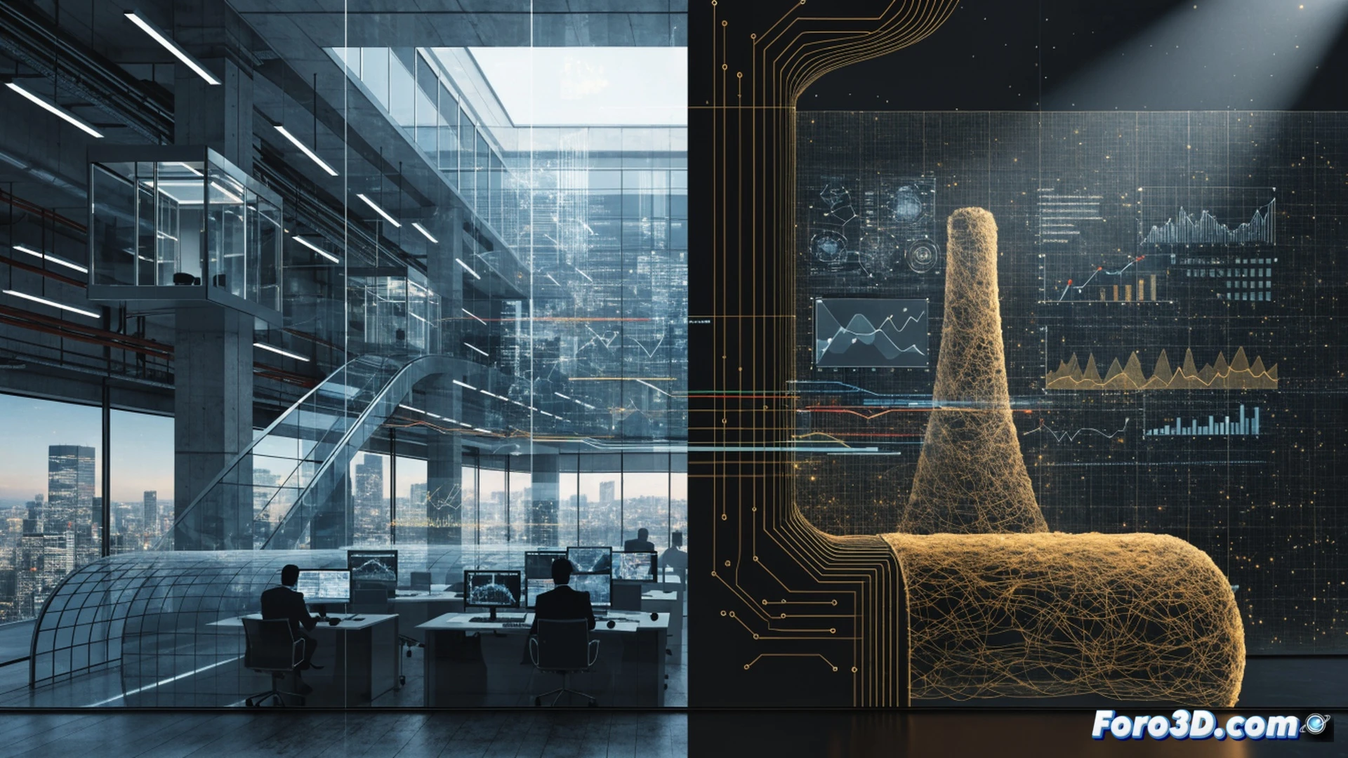 Photorealistic technical illustration showing a Japanese citizen interacting with a transparent digital interface displaying real-time municipal budget data, while beside them a dusty stack of opaque PDF reports lies untouched on a desk, holographic charts and flow diagrams floating above a tablet showing detailed local expenditure breakdowns, clean minimalist Japanese office design, soft blue LED lighting on data screens contrasting with warm desk lamp, subtle reflection of data streams on user glasses, ultra-detailed financial visualization, cinematic engineering style, demonstrating active data transparency versus dormant paper reports