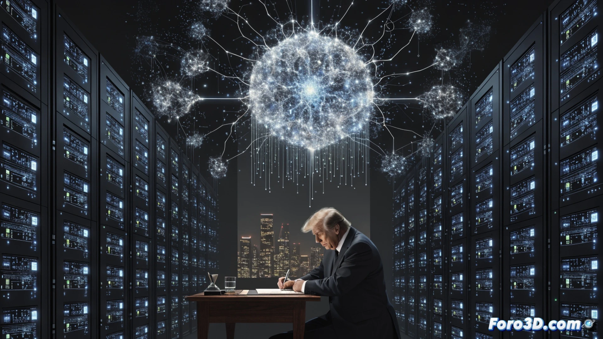 federal agency server room during quantum migration, technicians installing post-quantum cryptographic modules into rack-mounted hardware, glowing quantum-resistant encryption chips being inserted into mainframe slots, holographic key distribution interface floating above control console, old RSA encryption keys being deactivated with red warning indicators, new lattice-based encryption protocols activating with green status lights, cinematic technical illustration, cold blue-white industrial lighting, metallic server racks, fiber optic cables pulsing with data streams, ultra-detailed electronic components, photorealistic engineering visualization